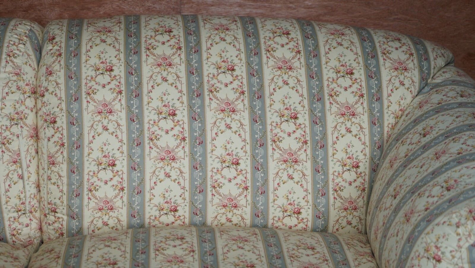 Antique Howard & Sons Portarlington Large Sofa Original Ticking Upholstery photo vinterior
