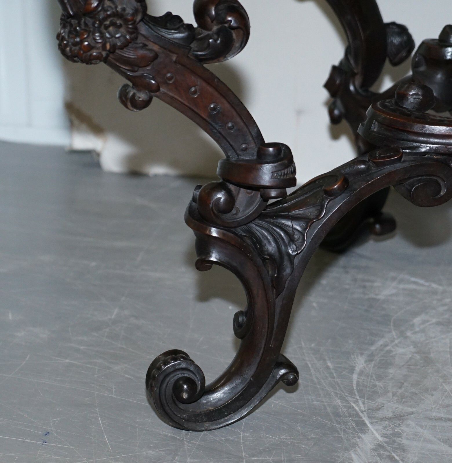 Important Italian Angiolo Barbetti Firenze Antique Cherub Desk Library Table photo buy