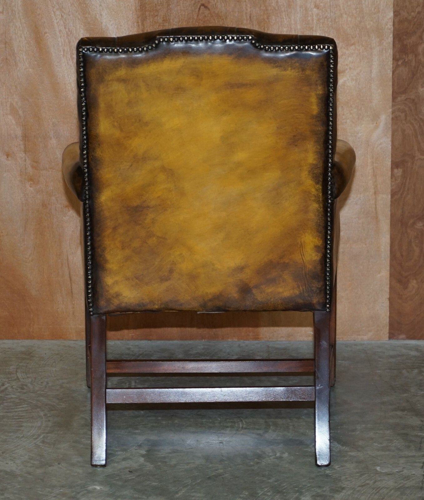20000.0 Eight Restored Brown Leather Thomas Chippendale Chesterfield Club Armchairs 8 photo