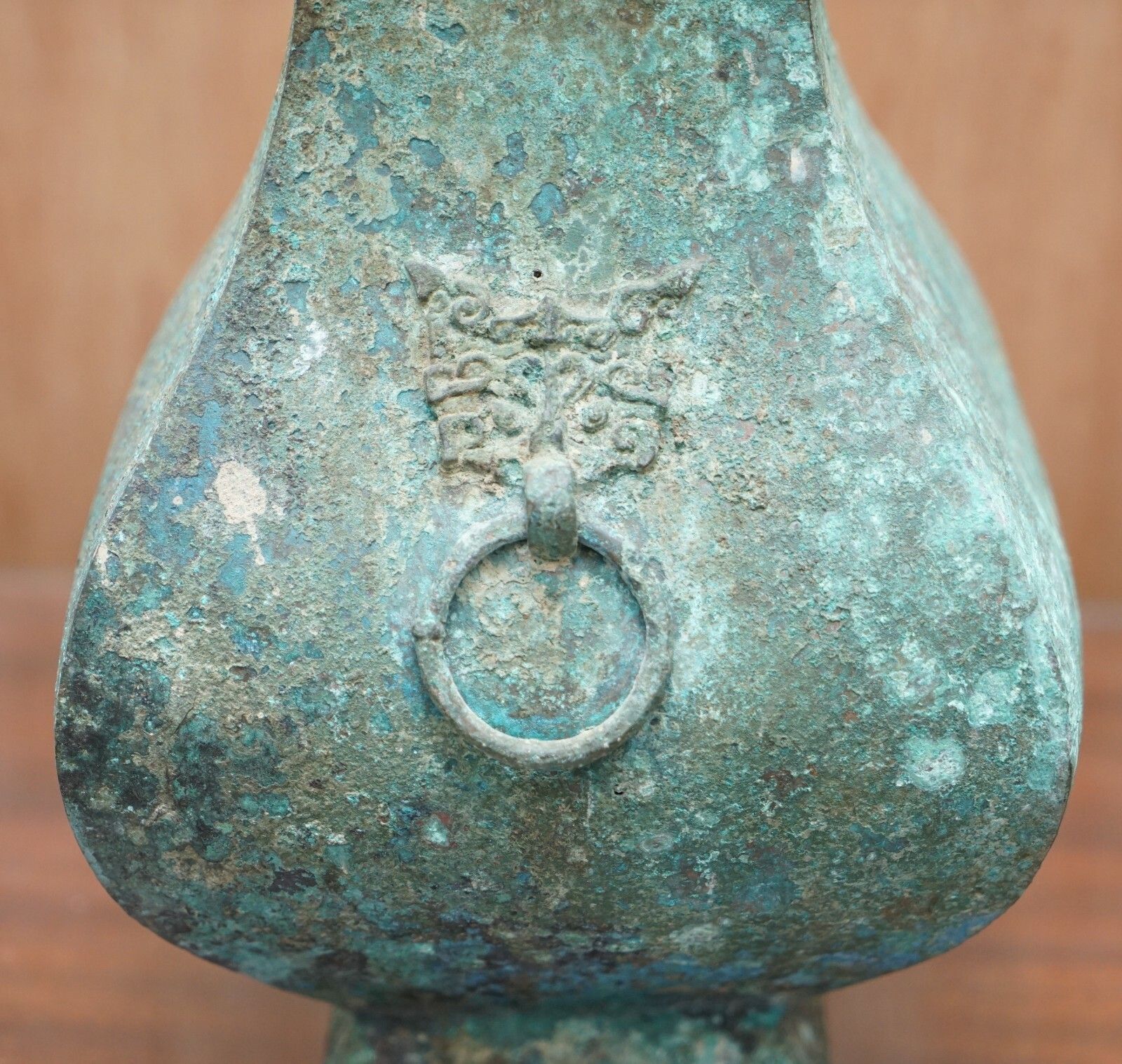 Fanghu Han Dynasty 206bc 220ad Chinese Bronze Ritual Wine Vessel Jug & Cover photo Home Decor