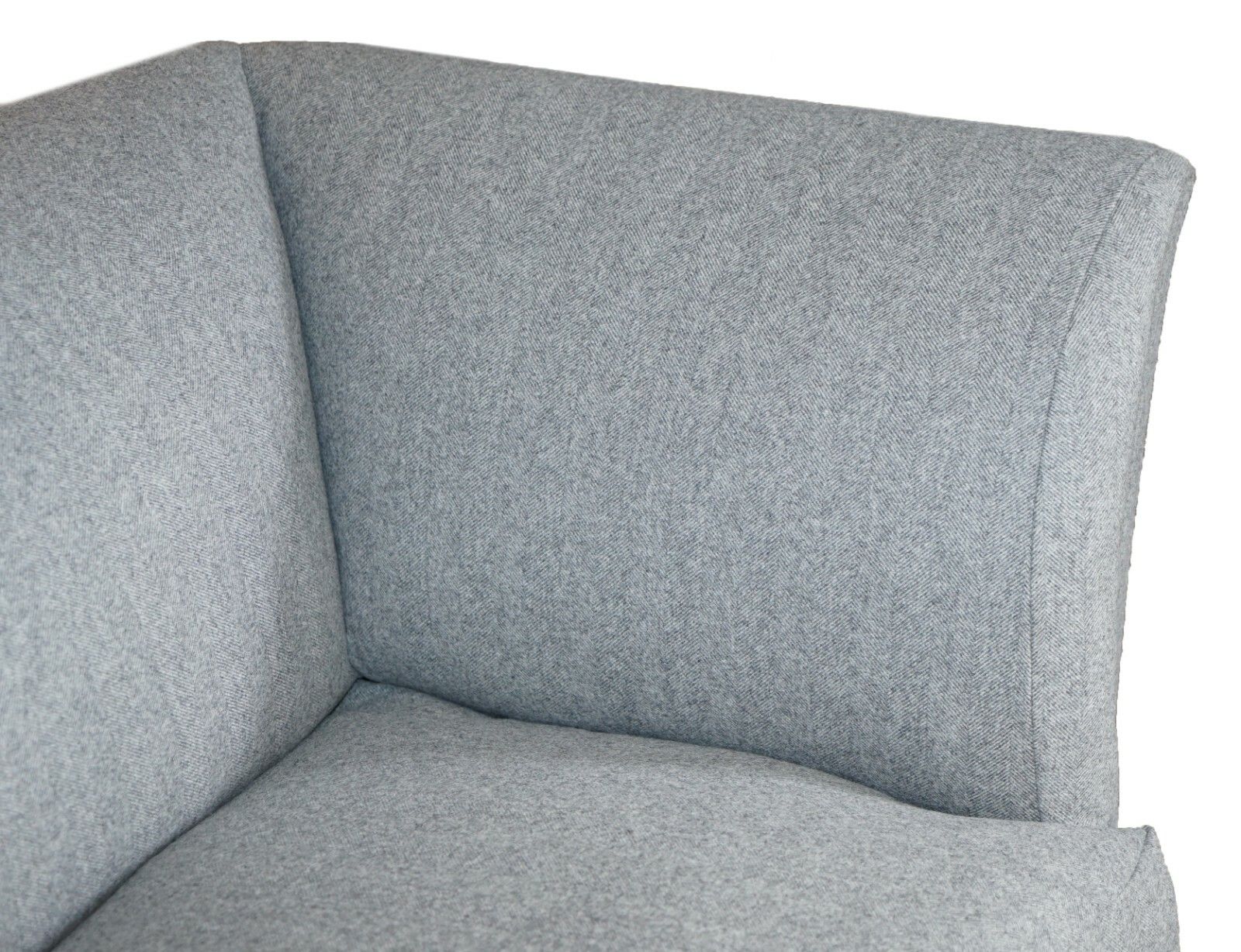 Fully Restored Howard & Son's Baring Sofa Grey Herringbone 100% Wool Upholstery photo buy