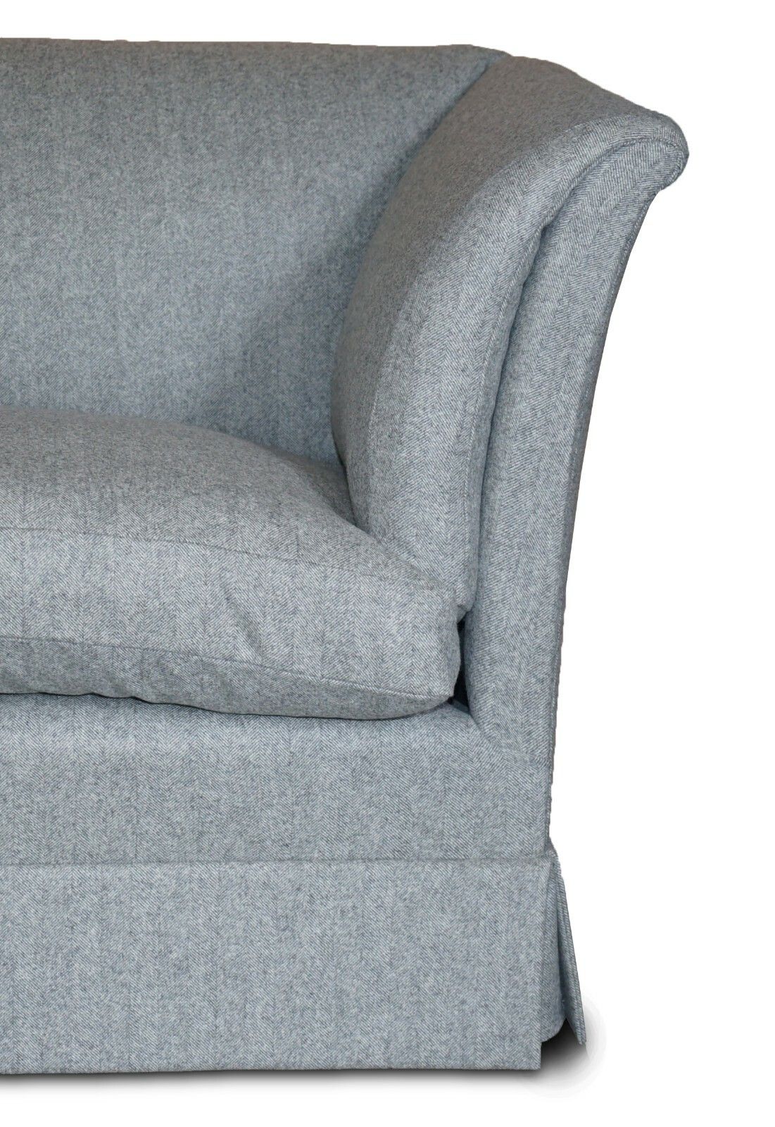 Fully Restored Howard & Son's Baring Sofa Grey Herringbone 100% Wool Upholstery photo vintage