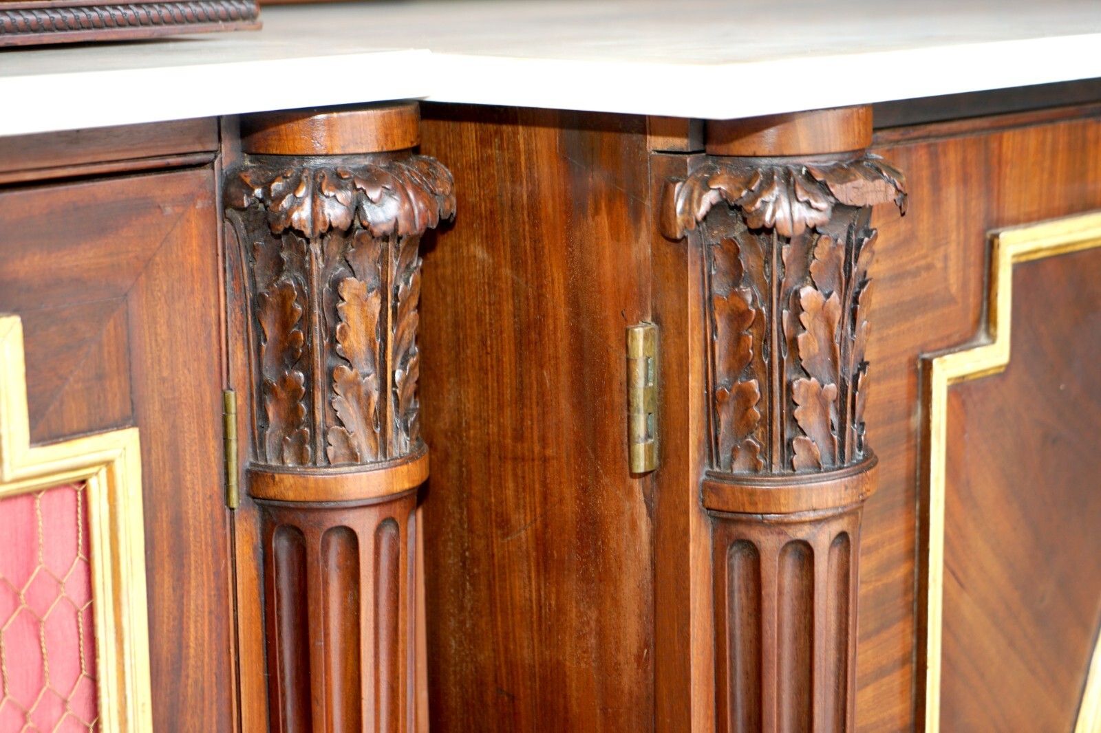 Important Monumental Antique Regency 5.7 Meter Rosewood Italian Marble Sideboard photo vintage