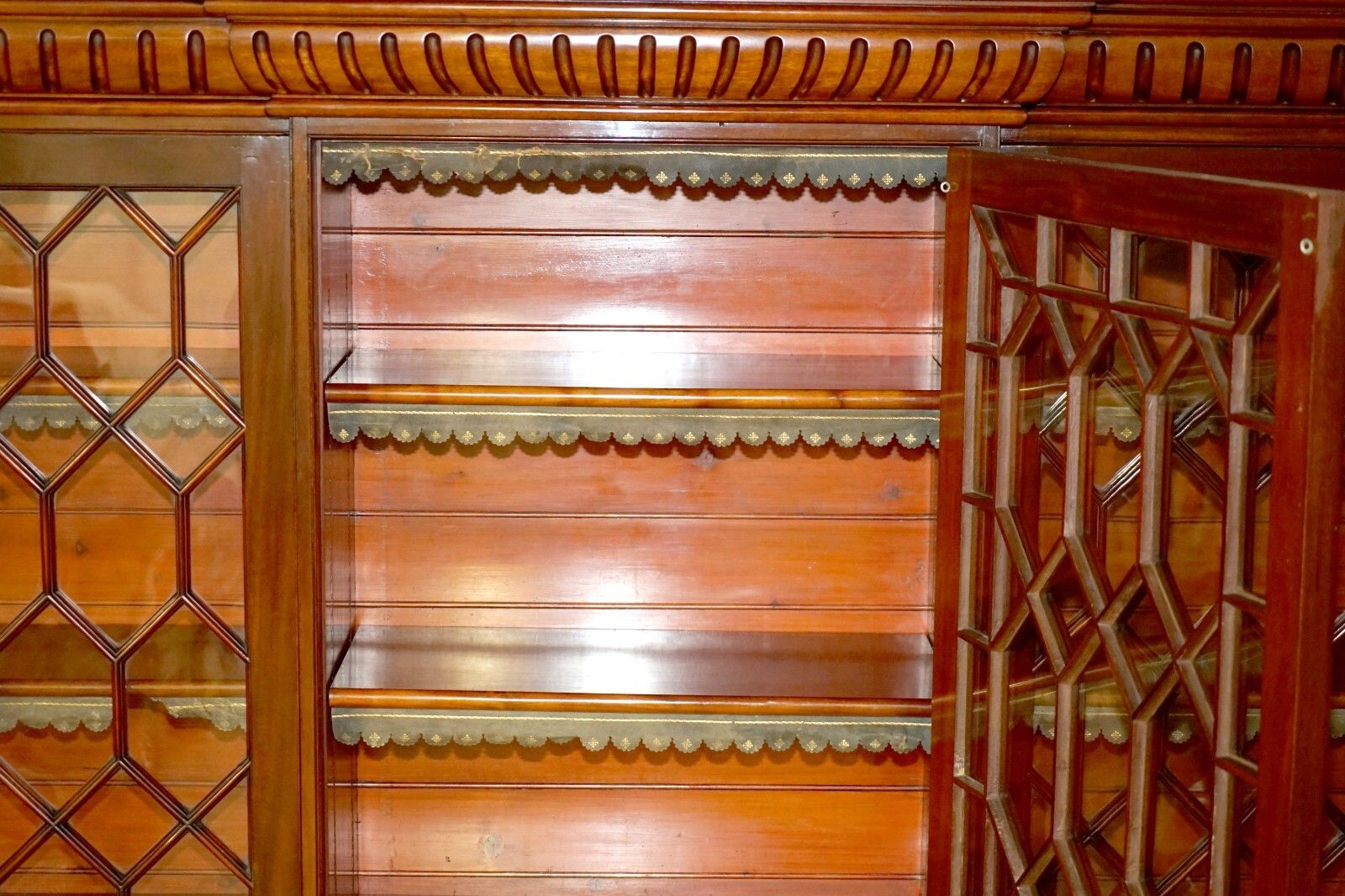 photo buy Monumental 2.9 Meter Tall Antique Victorian Mahogany Astral Glazed Bookcase