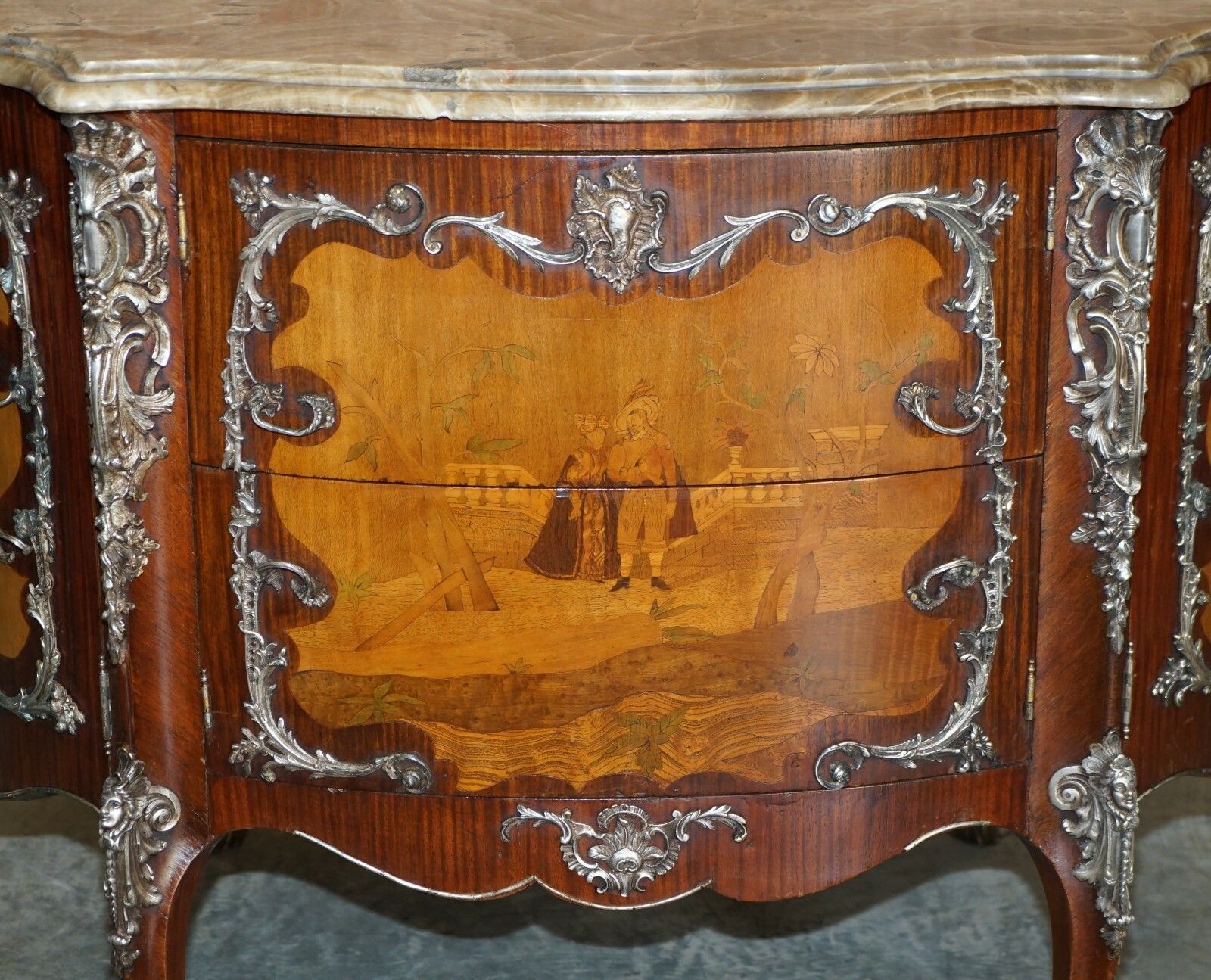 Rare & Collectable Germain Landrin Circa 1750 French Marble Kingwood Sideboard photo for sale