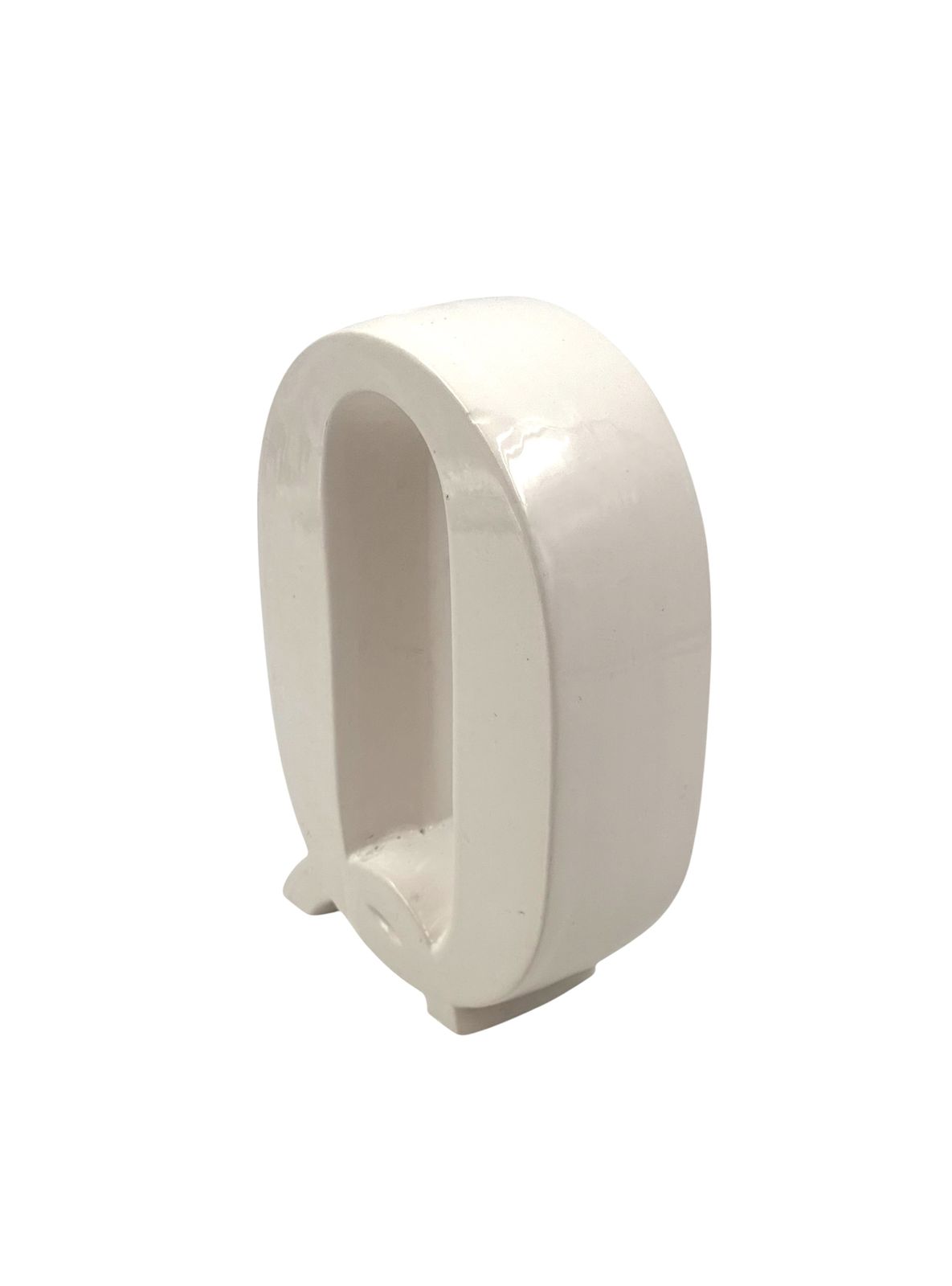 photo furniture Space Age White Q Letter Shaped Ceramic Solifleur Vase, Marcel Radureau France Ca. 1970