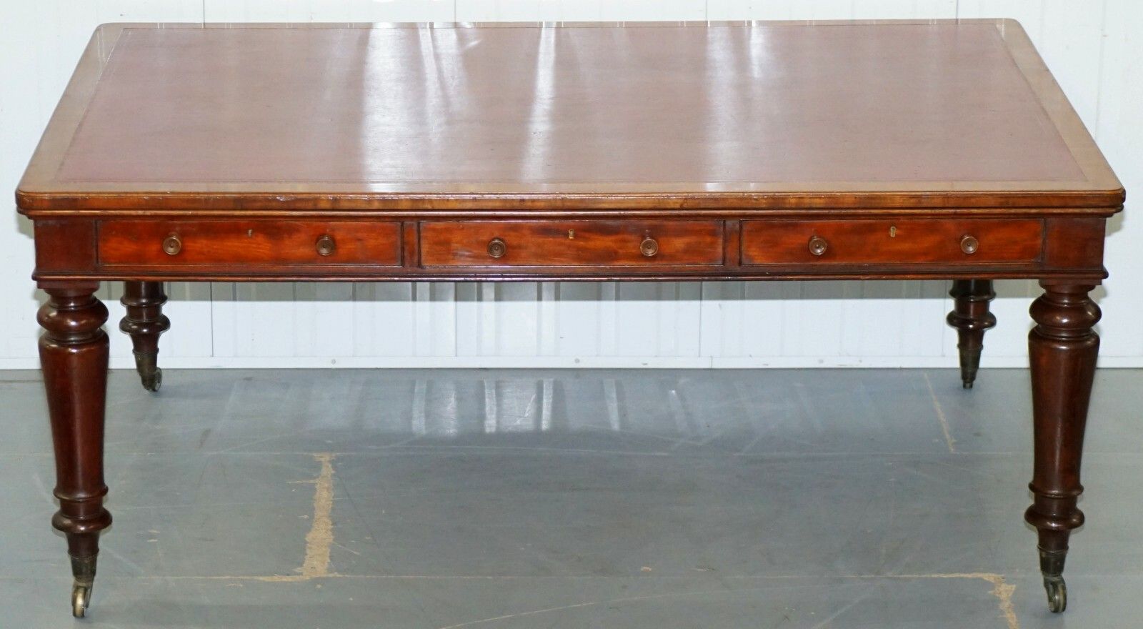 Rare Victorian Holland And Sons Double Sided Mahogany Partner Desk Writing Table photo furniture