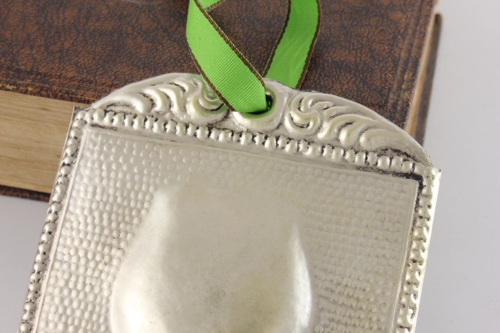 Silver Plate Ladies Pregnant Belly Ex Voto. Religious Votive Offering. photo vintage