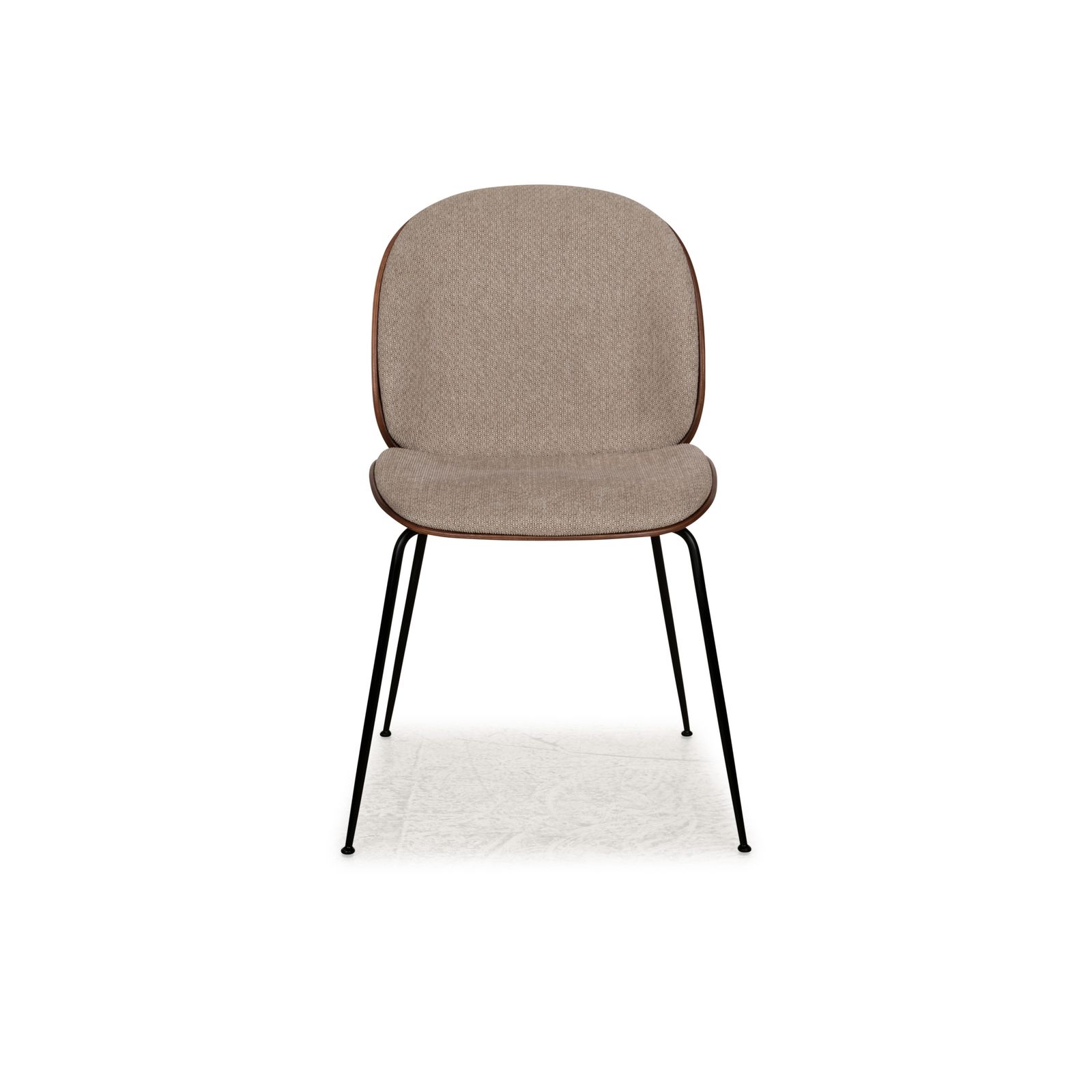 Meubels Gubi Beetle Grijs Bruin Houten Eetkamerstoel Met Bekleding photo