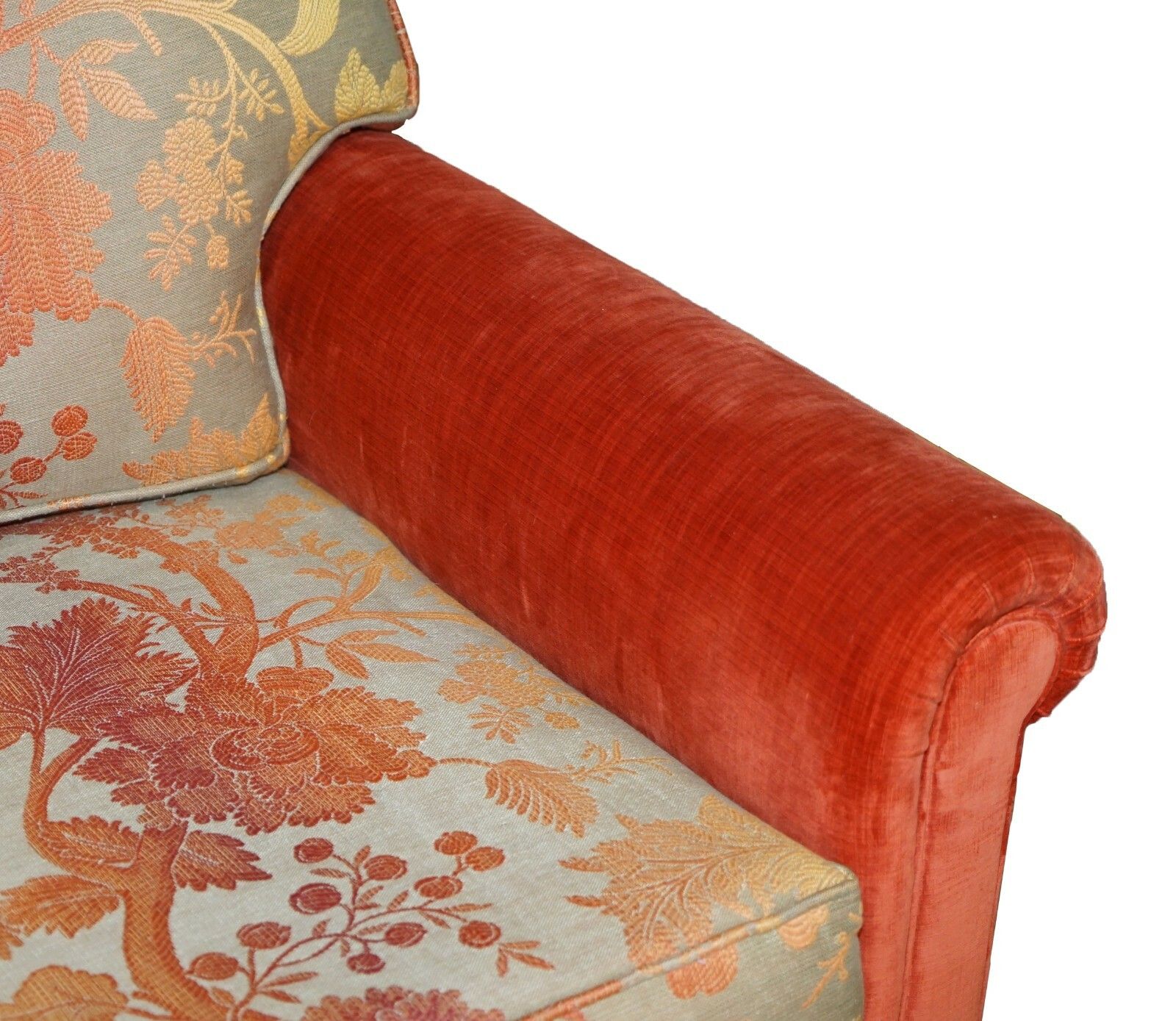 George Smith Signature Large 7 Seater Corner Sofa With Velour Floral Upholstery photo vinterior