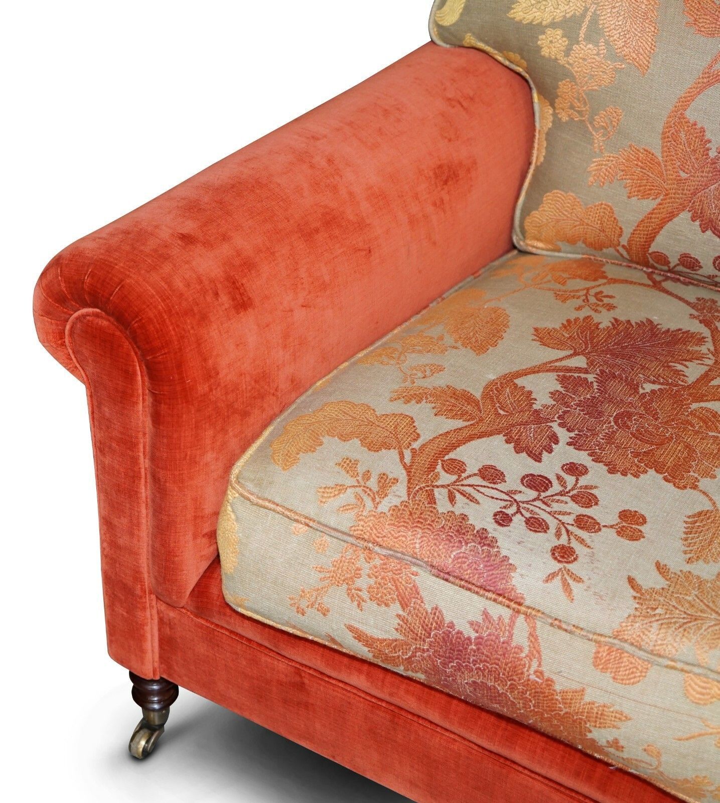 photo for sale George Smith Signature Large 7 Seater Corner Sofa With Velour Floral Upholstery