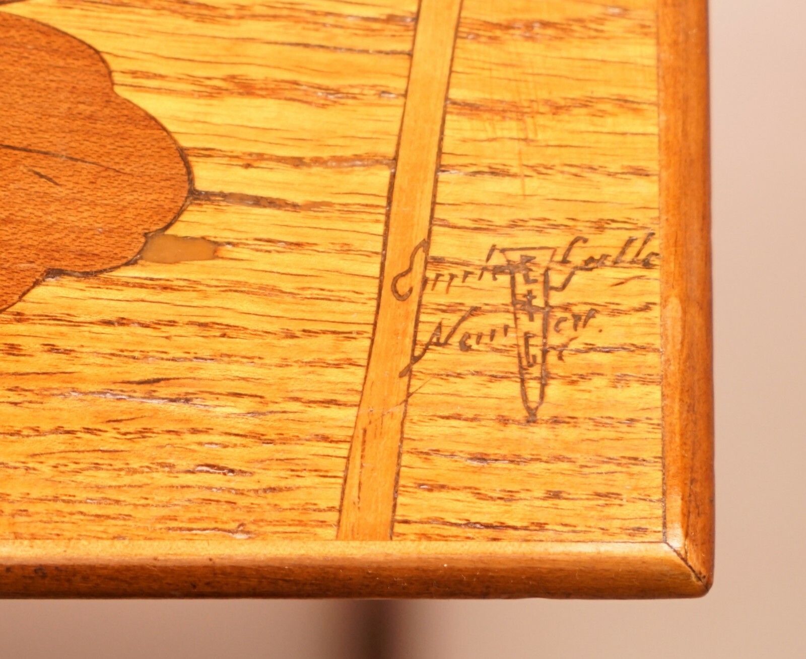 Extremely Rare Nest Of Four Emile Galle Specimen Wood Tables Art Nouveau 4 photo vinterior