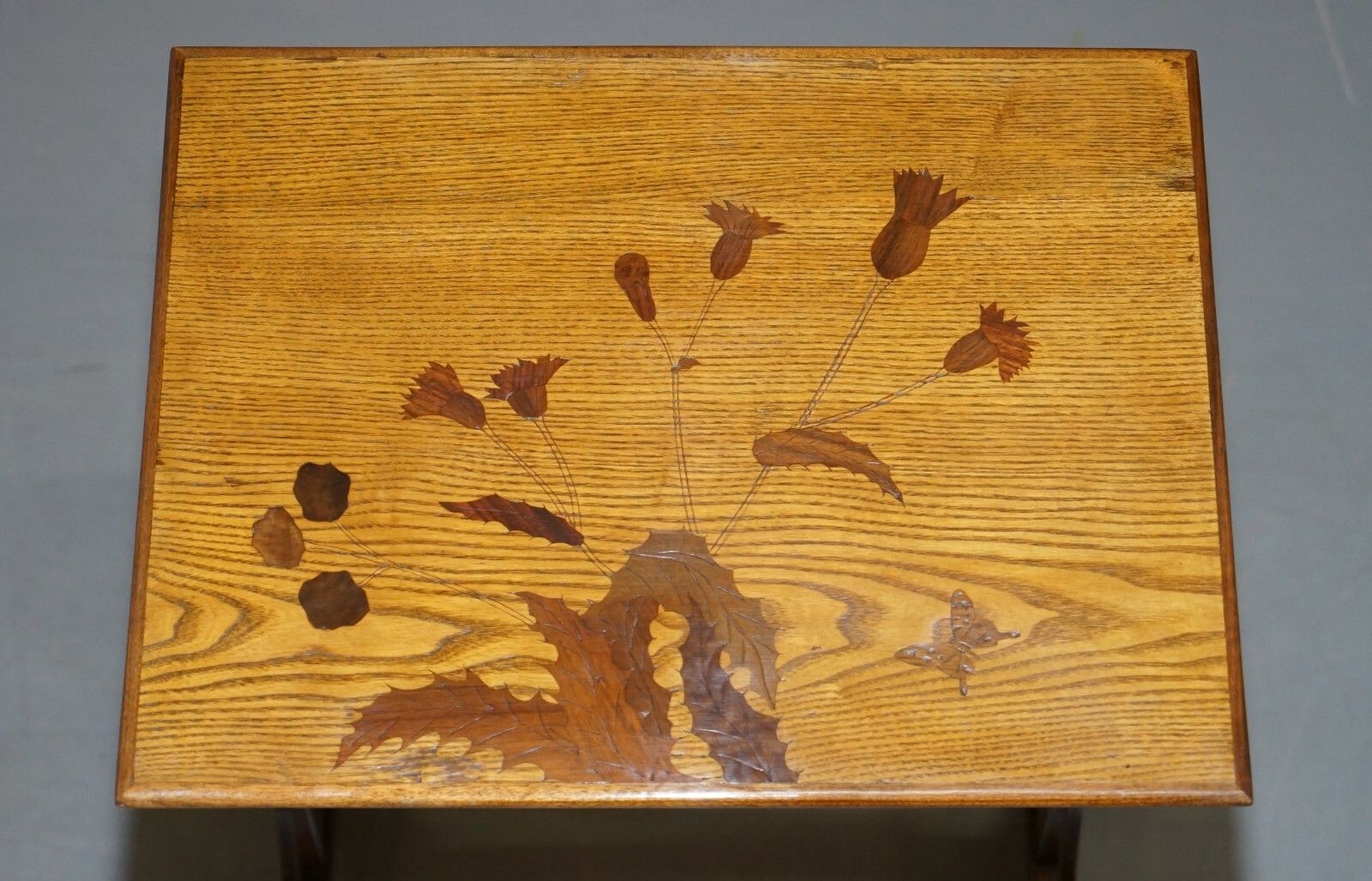 photo furniture Extremely Rare Nest Of Four Emile Galle Specimen Wood Tables Art Nouveau 4