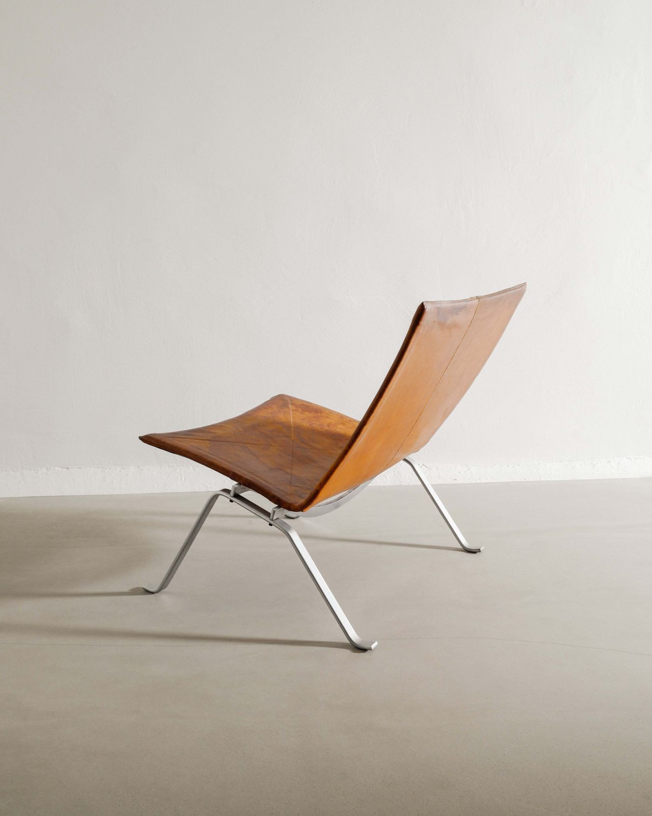 Danish Mid Century "Pk 22" Steel & Leather Easy Chairs By Poul Kjaerholm For E. Kold Christensen, 1960s photo for sale