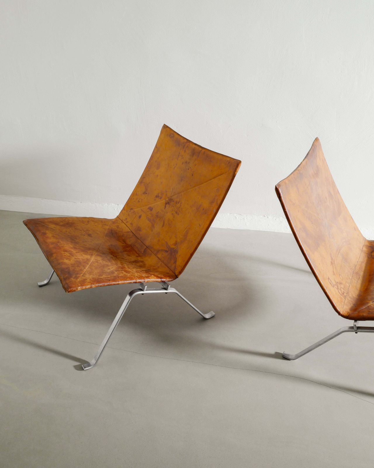Danish Mid Century "Pk 22" Steel & Leather Easy Chairs By Poul Kjaerholm For E. Kold Christensen, 1960s photo Furniture
