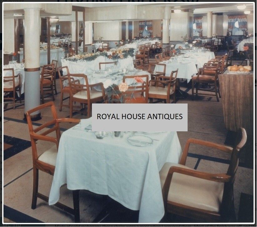 Four Dining Chairs From Rms Queen Mary II Cunard White Star Liner Cruise Ship photo furniture