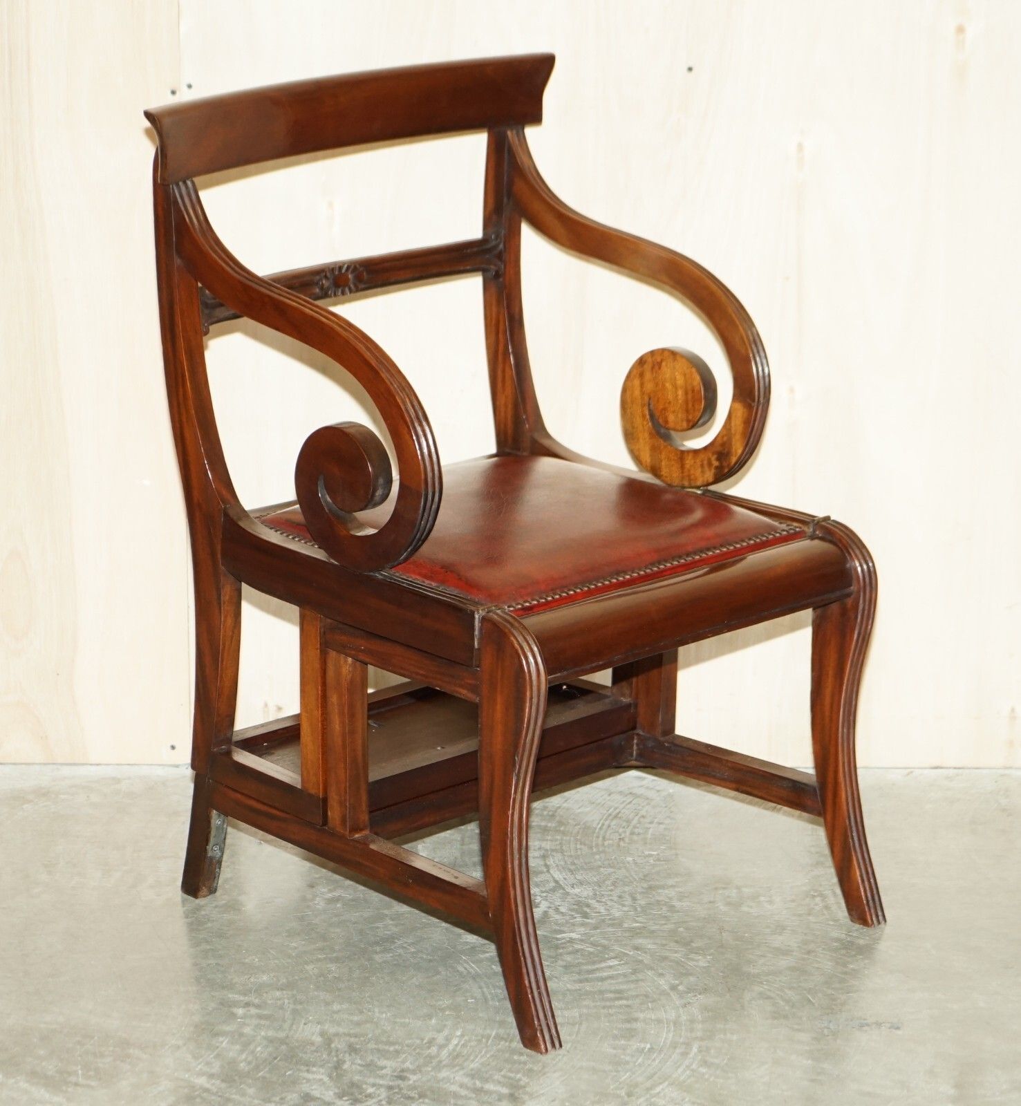 Restored Metamorphic Antique Regency Armchair To Library Steps Gillows Lancaster photo furniture