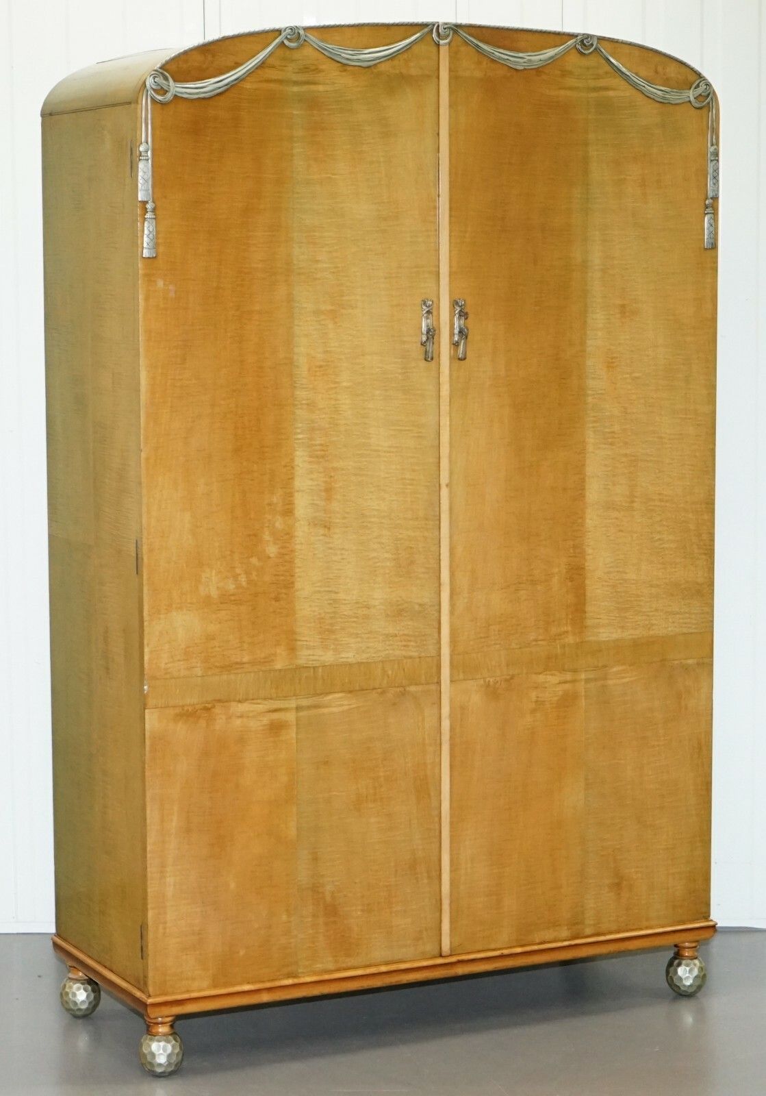 Victorian Hampton & Son's Satinwood Bedroom Suite Wardrobe Dressing Table Mirror photo furniture