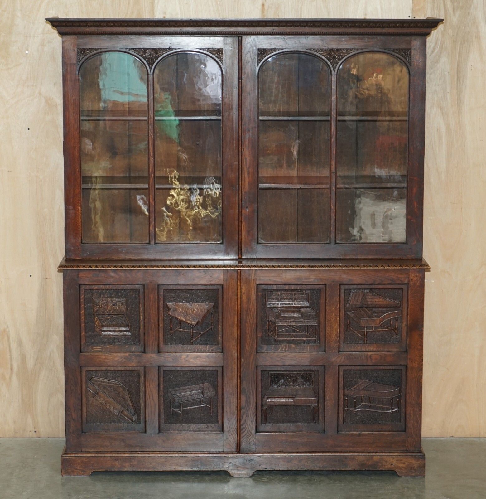 Important Carved Bookcase Cabinet From The Bate Collection In Oxford University photo furniture