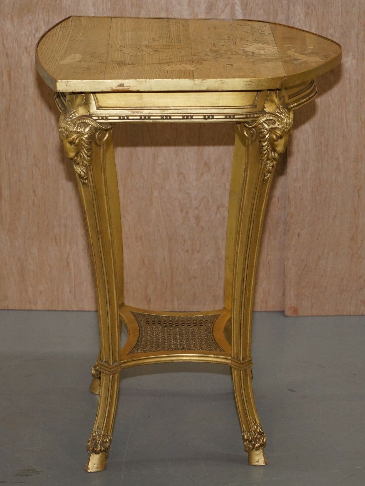 7500.0 Very Rare Emile Galle Romantic Specimen Wood Table Un Peu Beaucoup Passionnement photo