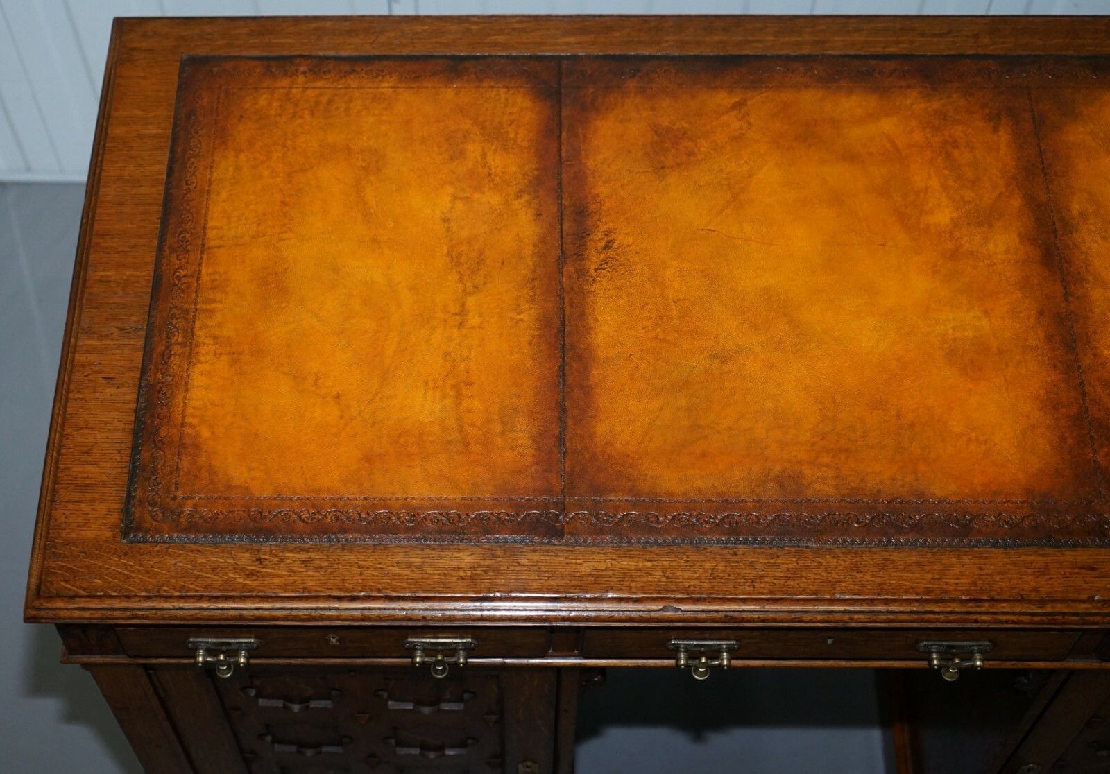 Restored Gothic Revival Desk Side Bookcases Drawer Writing Slope Pugin Gillows photo Furniture
