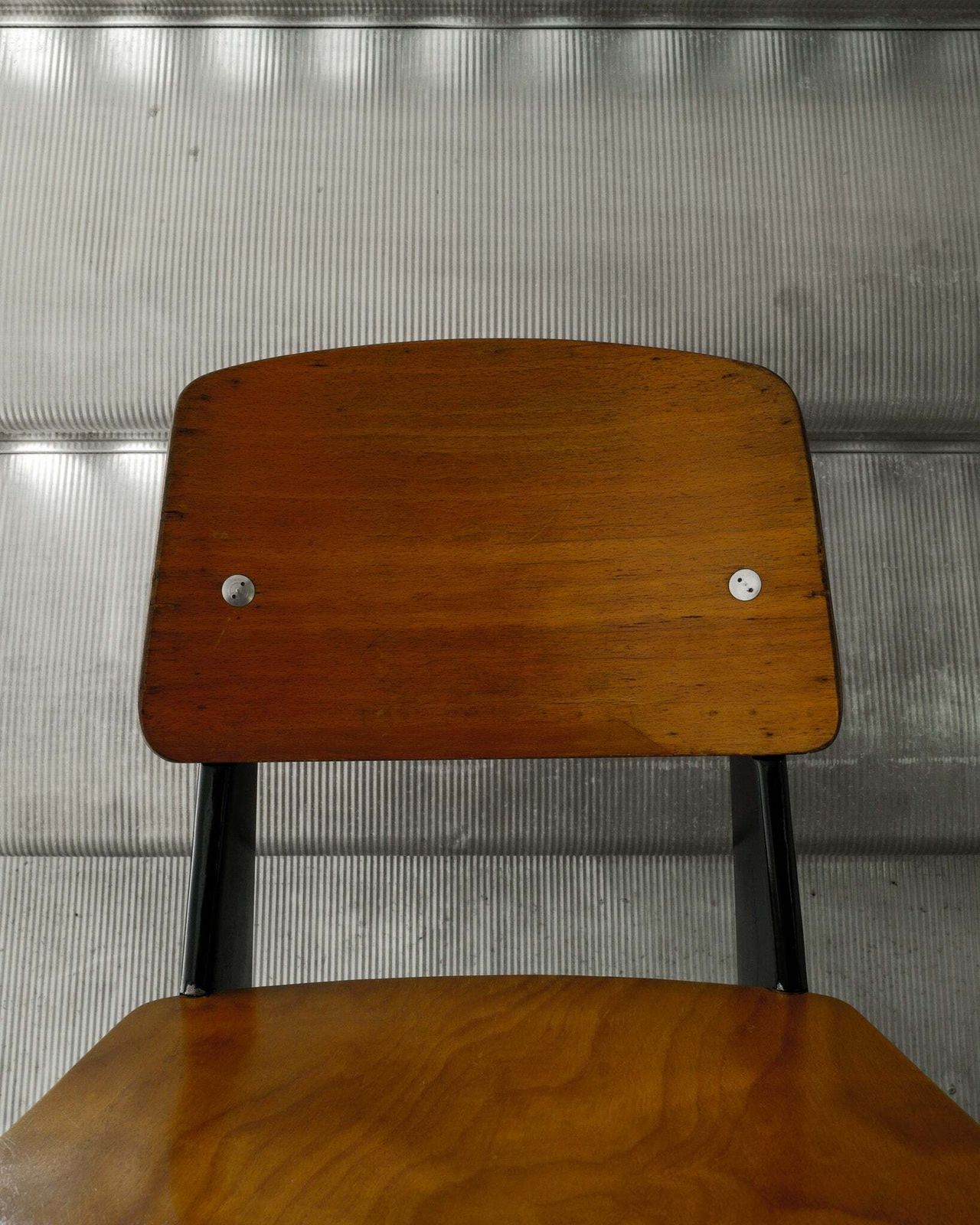 Vintage & Original French Mid Century Jean Prouvé "Metropole 305" Standard Chair In Metal & Molded Plywood, 1950s photo Furniture