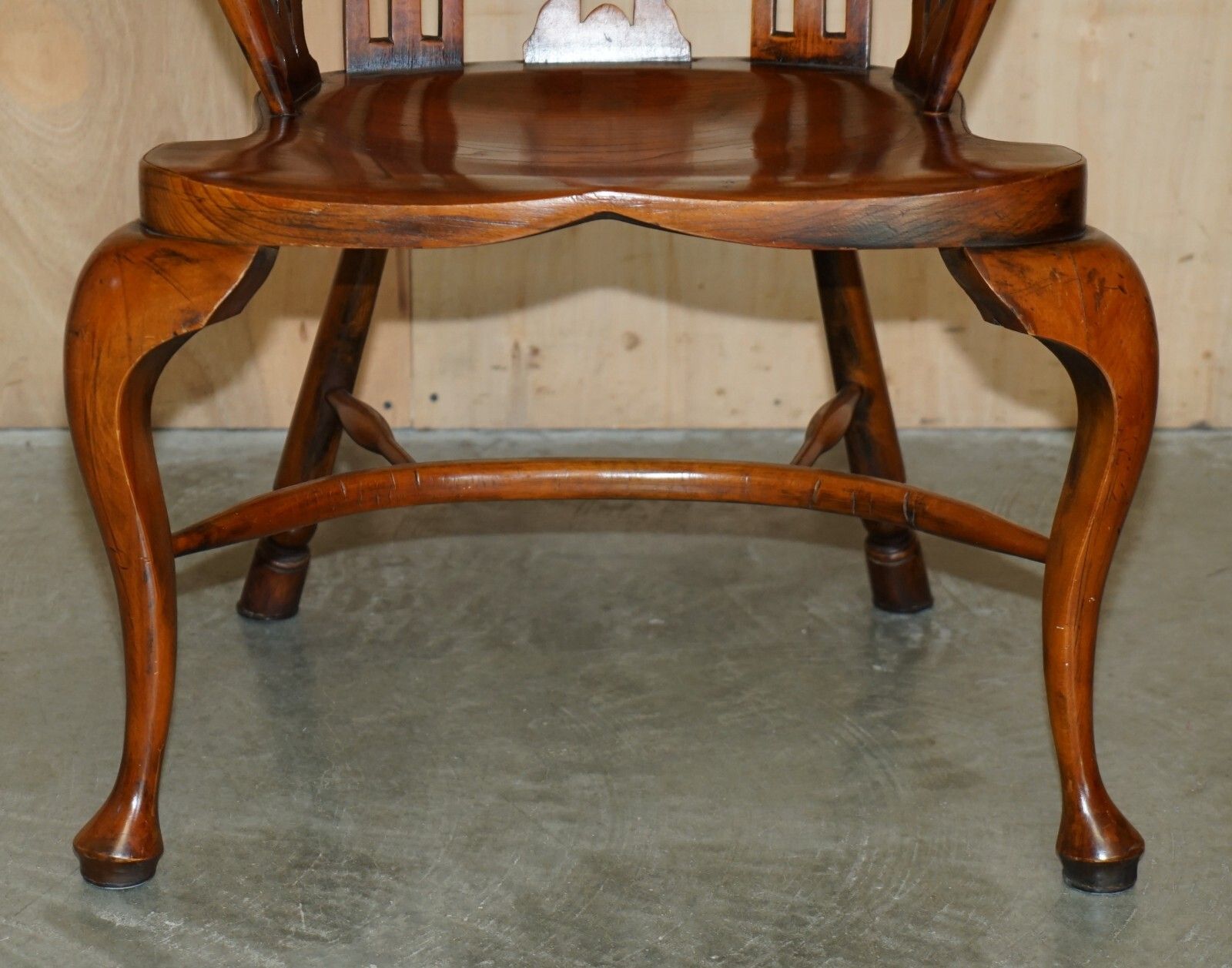7000.0 Four Fine Fully Restored Gothic Windsor Steeple Back Burr Yew & Elm Armchairs photo