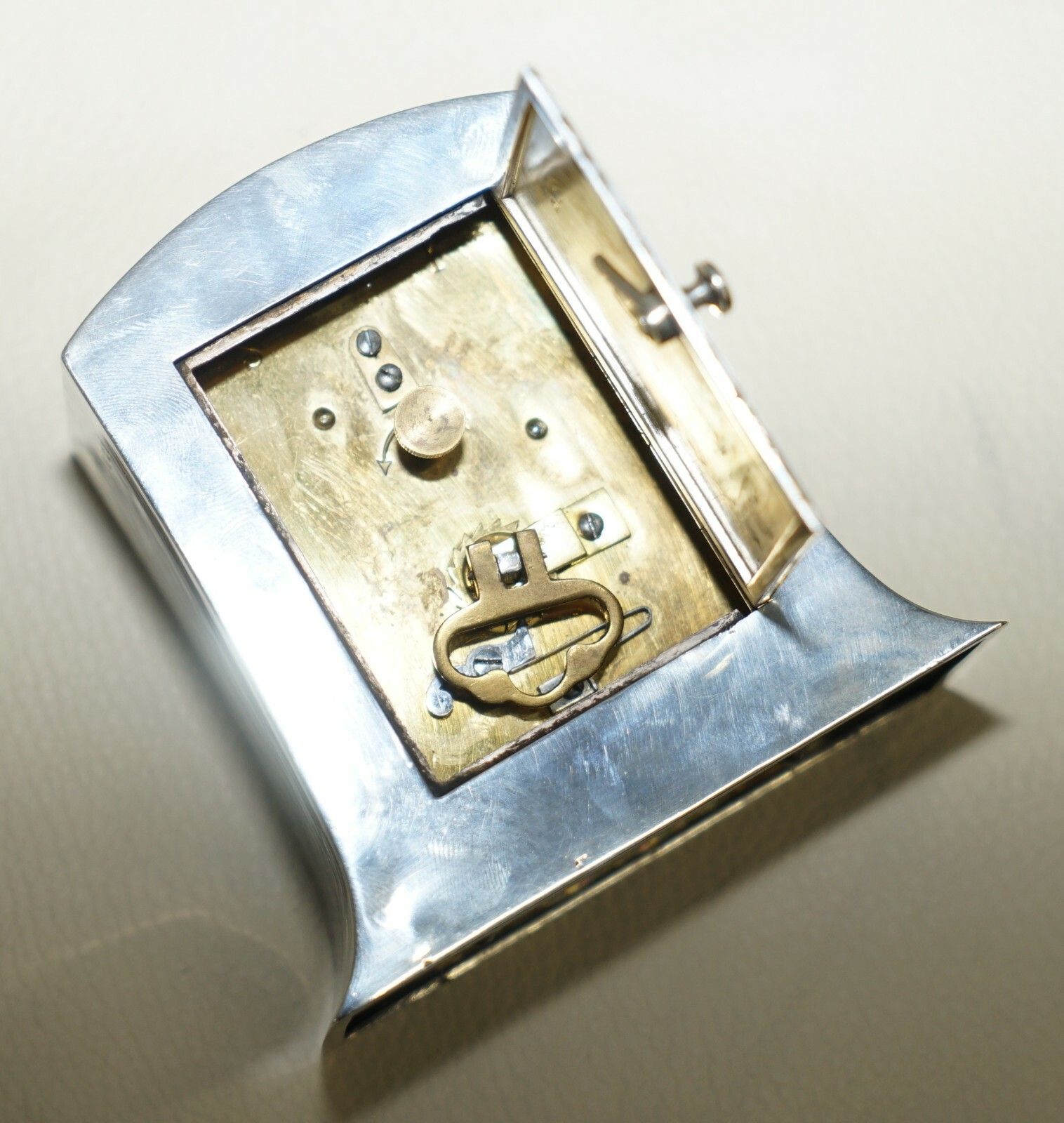 Solid Sterling Silver Liberty's London 1915 Miniature Carriage Clock Tudric Feel photo vintage