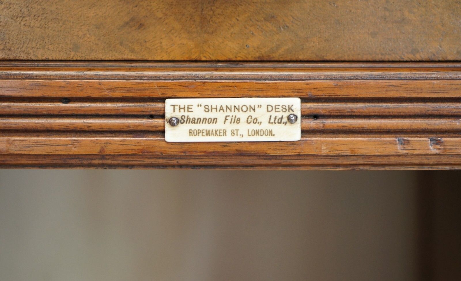 With Certificate Antique Shannon File Co Victorian Walnut Tambour Desk Must See photo for sale