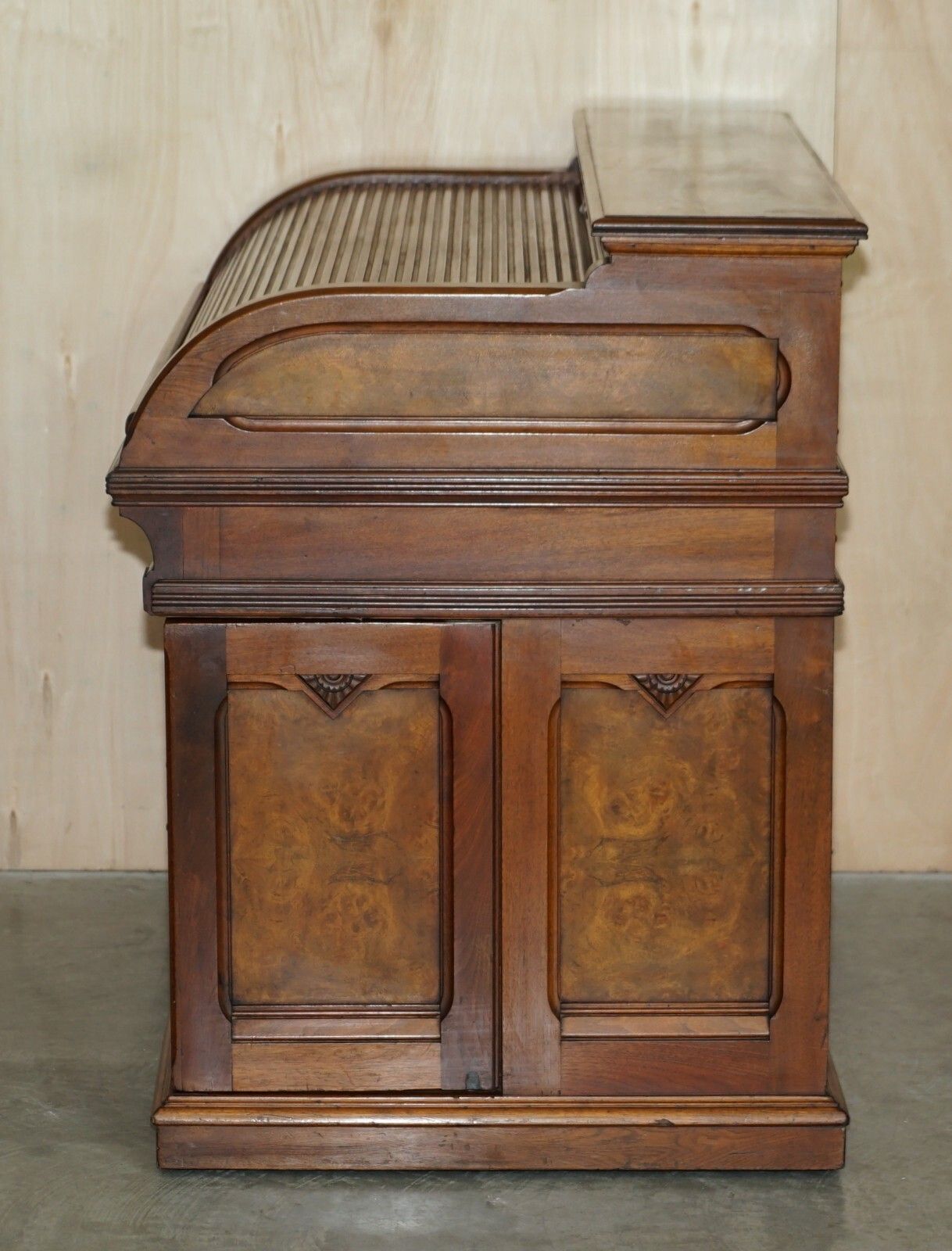 With Certificate Antique Shannon File Co Victorian Walnut Tambour Desk Must See photo buy