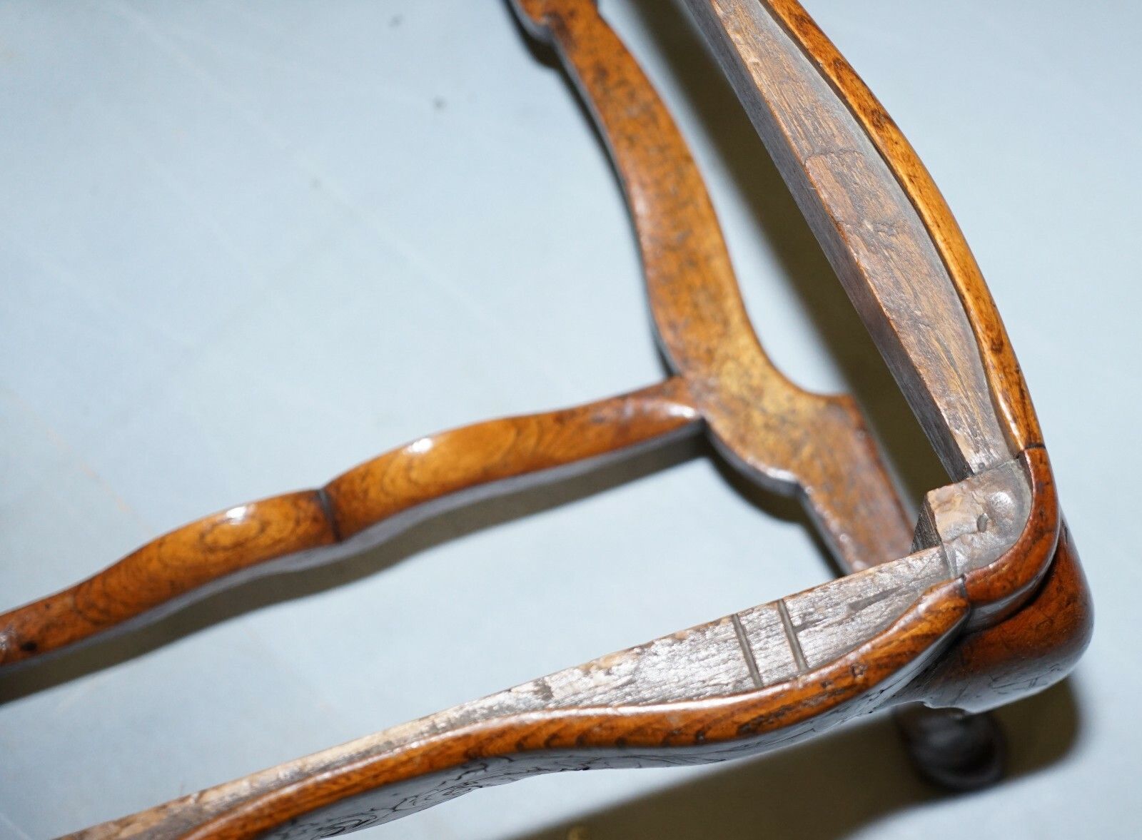 6500.0 Rare Set Of Six 18th Century Circa 1760 Dutch Elm Marquetry Inlaid Dining Chairs photo