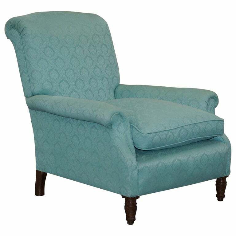 Original Howard & Sons Berners Street Fully Stamped Victorian Club Armchair