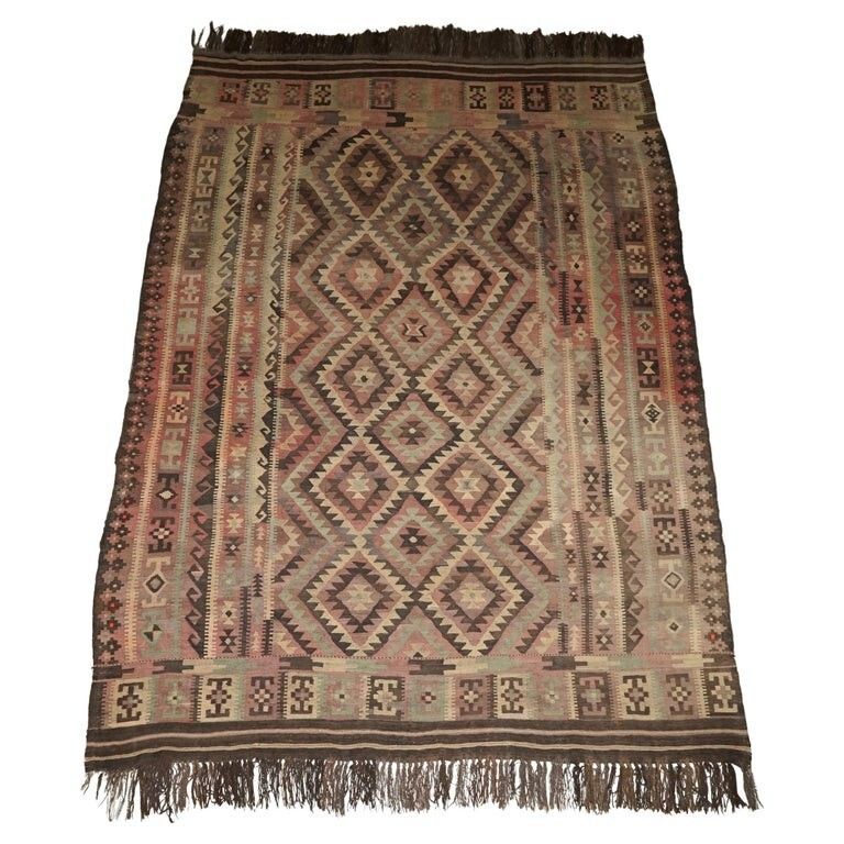 Huge Antique Liberty's London Aztec Kilim Rug Carpet 380 X 250 Cm With Receipt