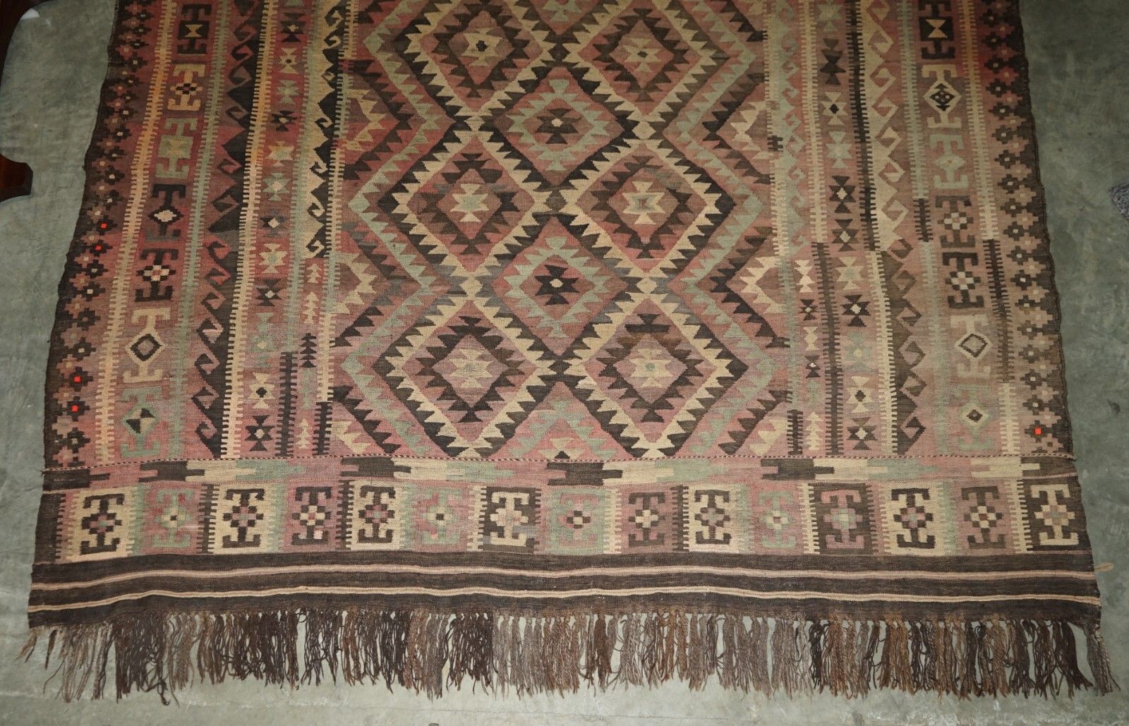 Huge Antique Liberty's London Aztec Kilim Rug Carpet 380 X 250 Cm With Receipt photo furniture