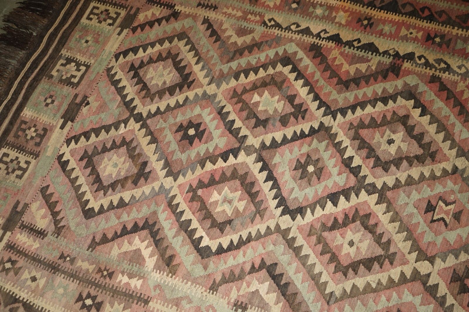 Textiles Huge Antique Liberty's London Aztec Kilim Rug Carpet 380 X 250 Cm With Receipt photo