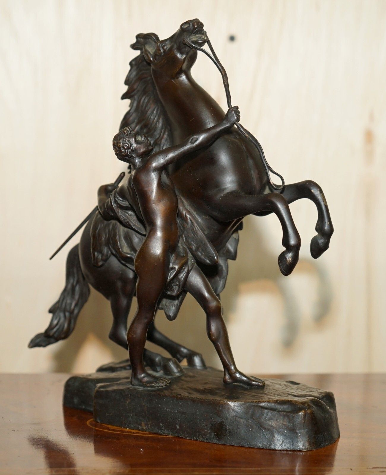 photo for sale Pair Of Antique Bronze Guillaume Coustou Marly Horses Statues As Seen The Louvre