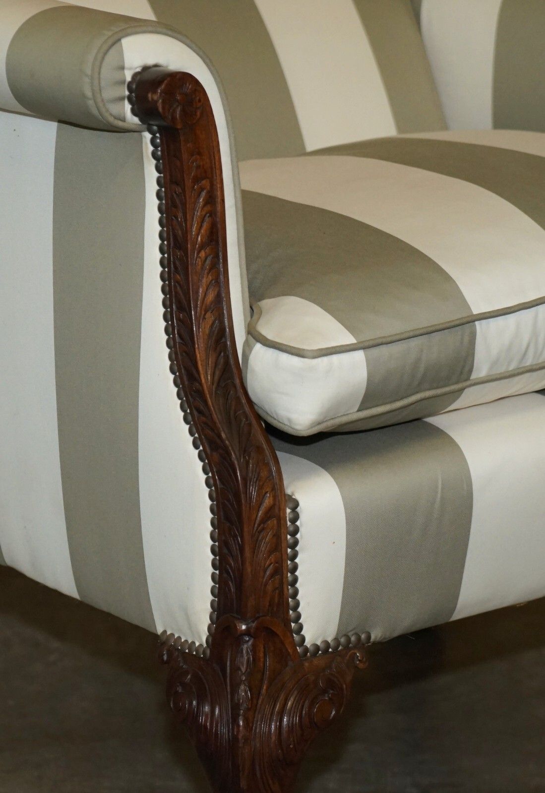 Antique Victorian Pair Of Claw & Ball Feet Hand Carved Walnut Club Armchairs photo buy