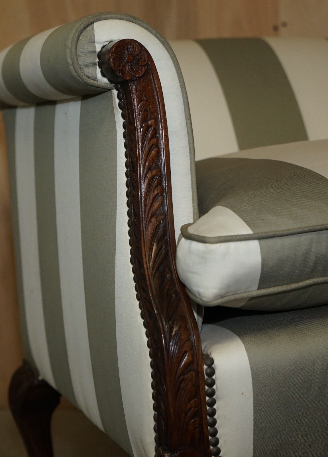 Furniture Antique Victorian Pair Of Claw & Ball Feet Hand Carved Walnut Club Armchairs photo