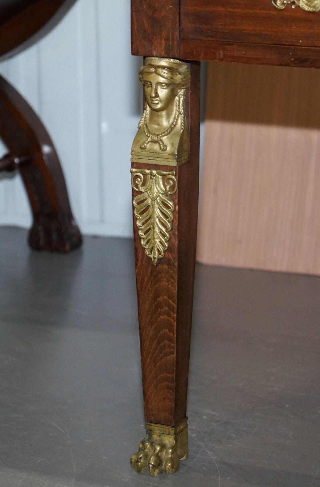 Rare Napoleon III French Empire Bureau De Plat Gilt Bronze Writing Table Desk photo vinterior
