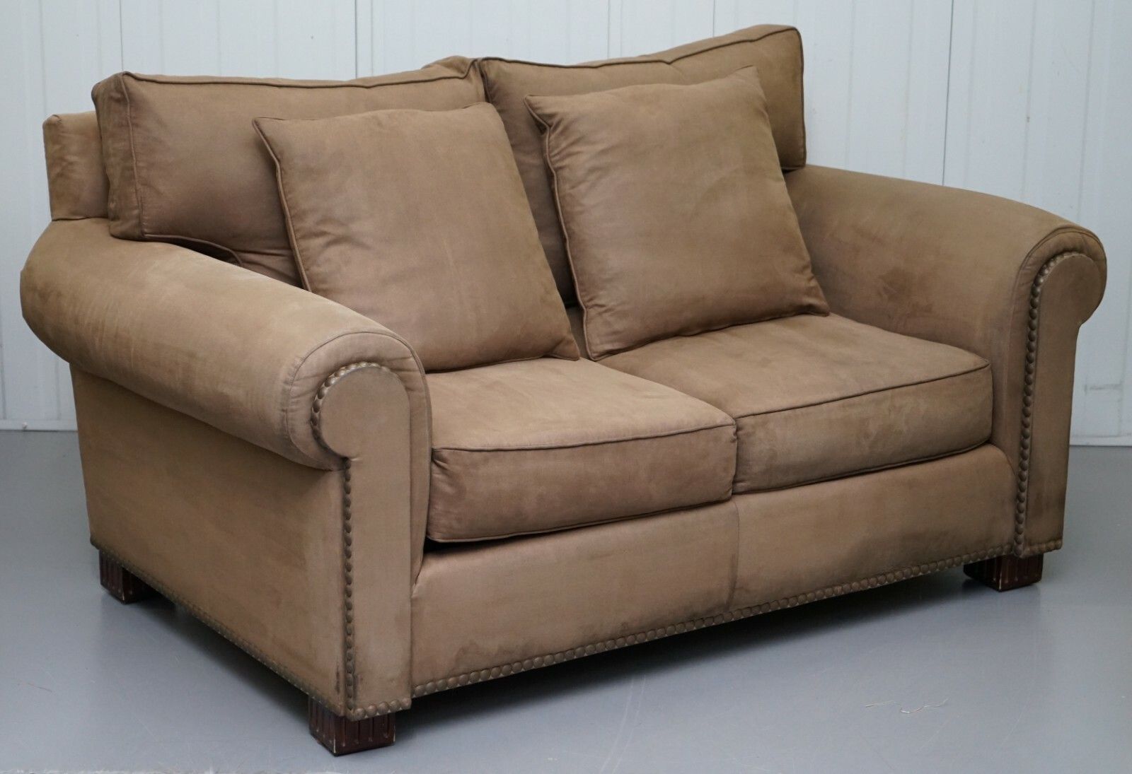 Pair Of Rrp £23,000 Ralph Lauren Jamaica Salon Sofas Feather Filled Cushions photo for sale