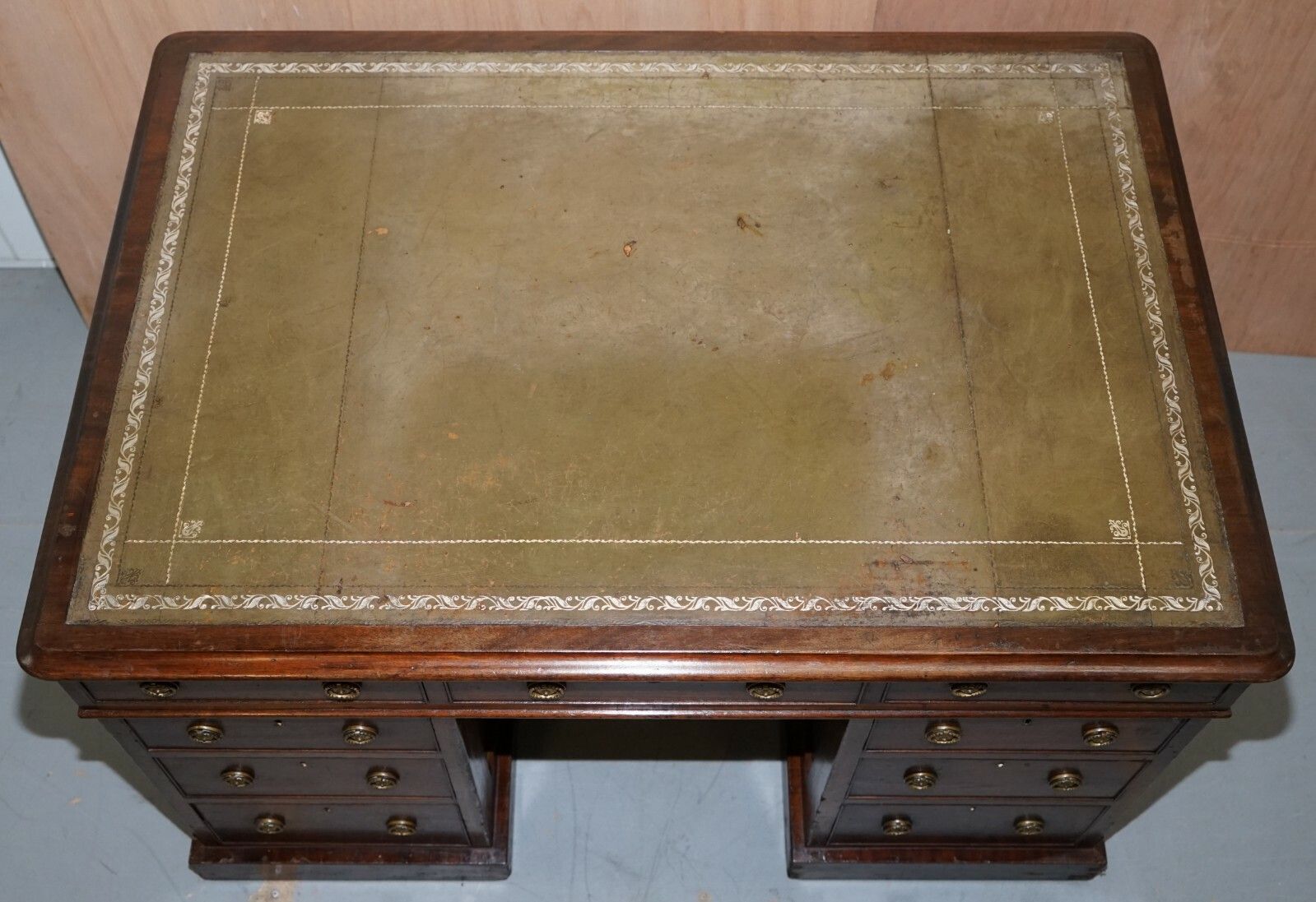 Lovely George III Circa 1780 Double Sided Walnut Partner Desk Original Handles photo Furniture