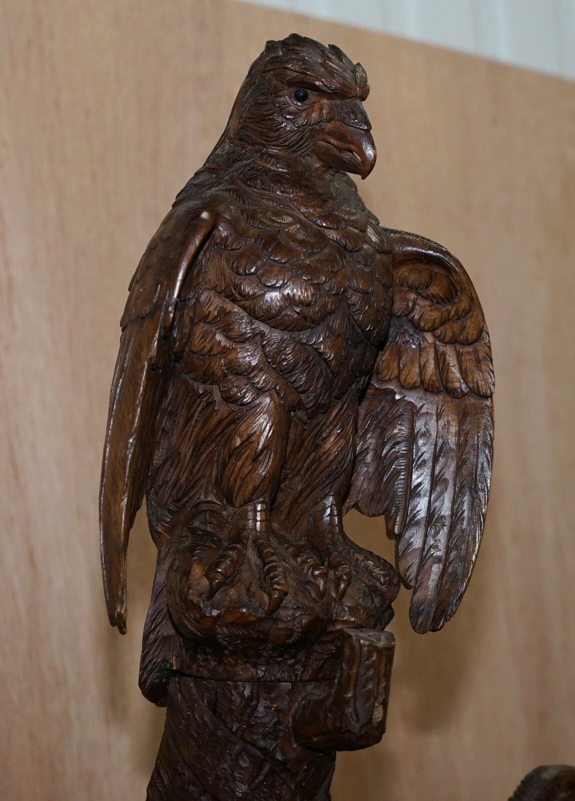Rare 1880 American Eagle Black Forest Wood Carved Coat Hat & Umbrella Rack Stand photo 5000.0