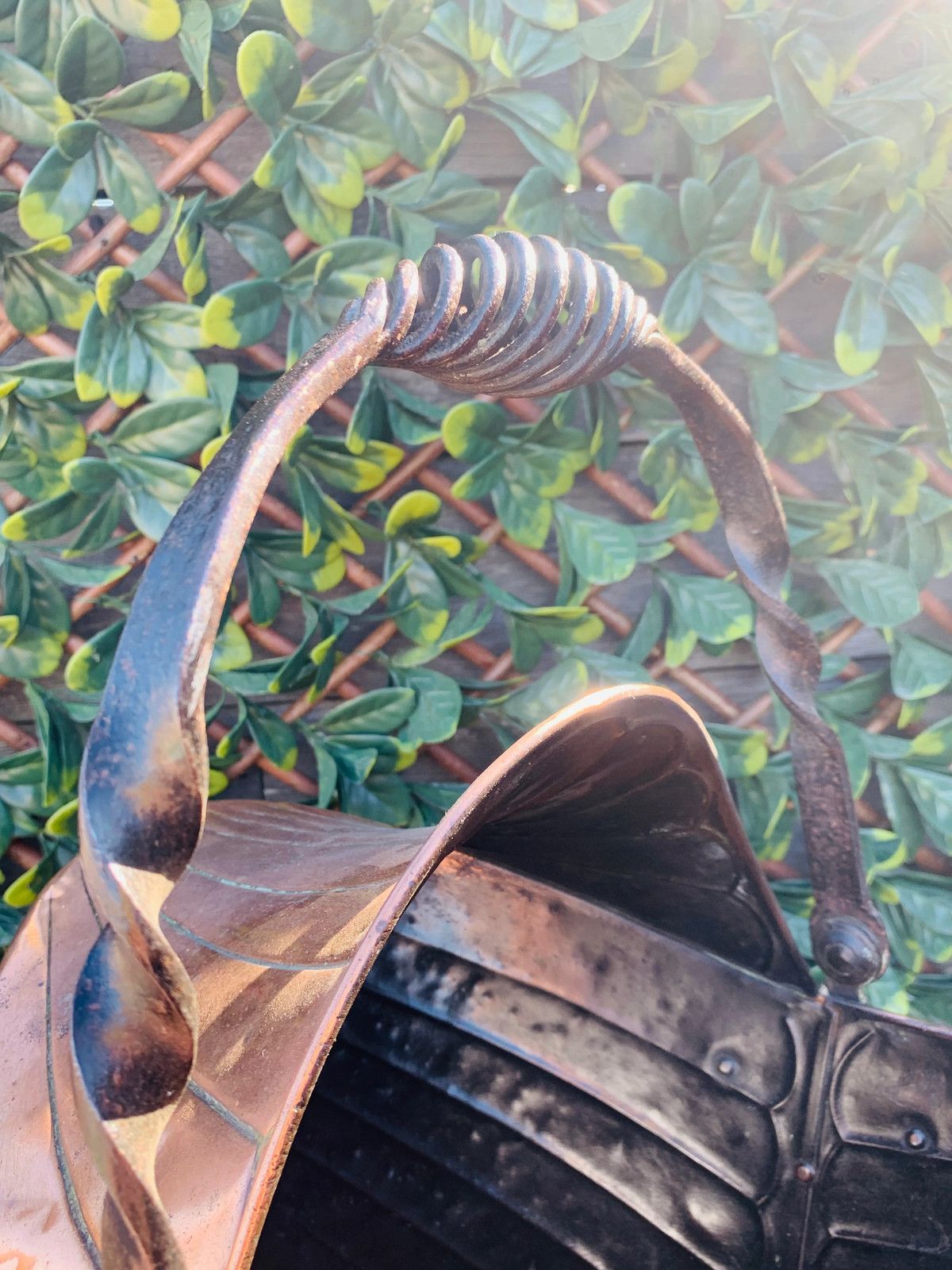 19th Century Helmet Shaped Copper Coal Scuttle. photo Home Fixtures