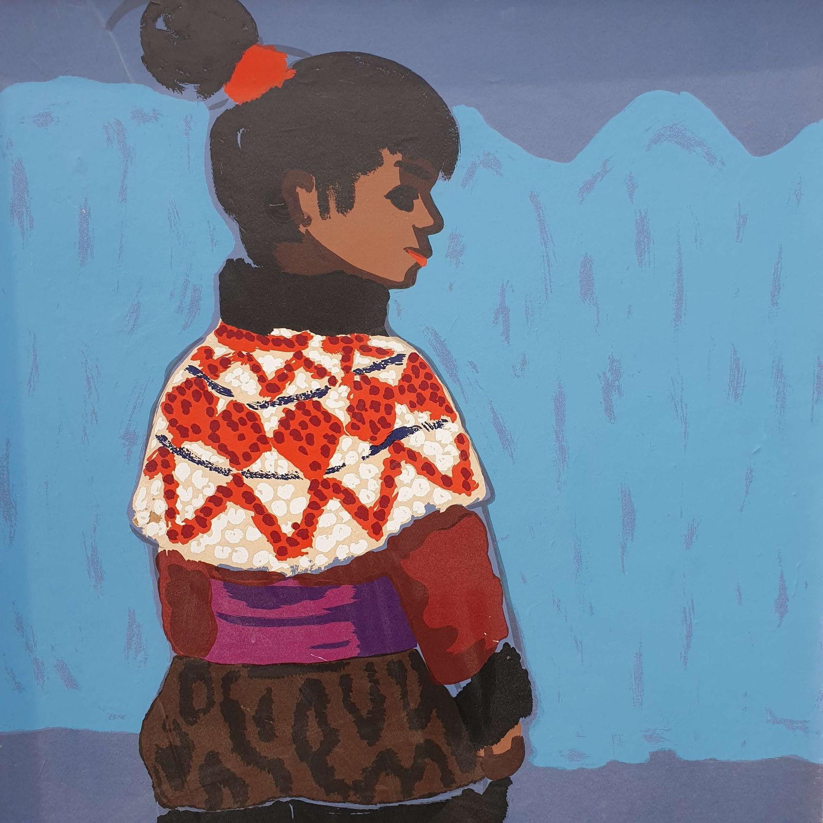 A Poster Of A Native Greenlander Girl Designed By Lars Norrman For Ikea, Sweden. 1970s. photo for sale