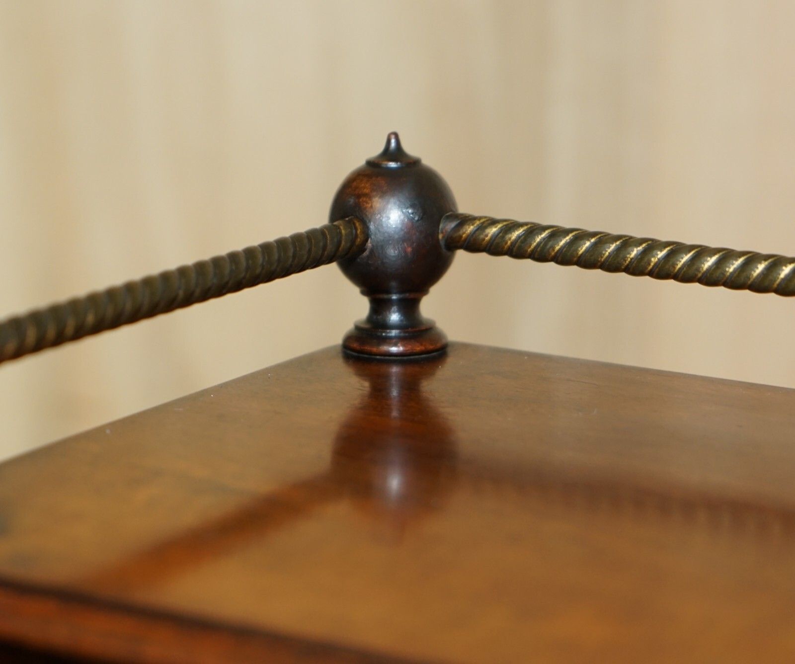 Antique Circa 1850 Patrick Beakey Dublin Oxblood Leather Demi Lune Gallery Desk photo 4950.0