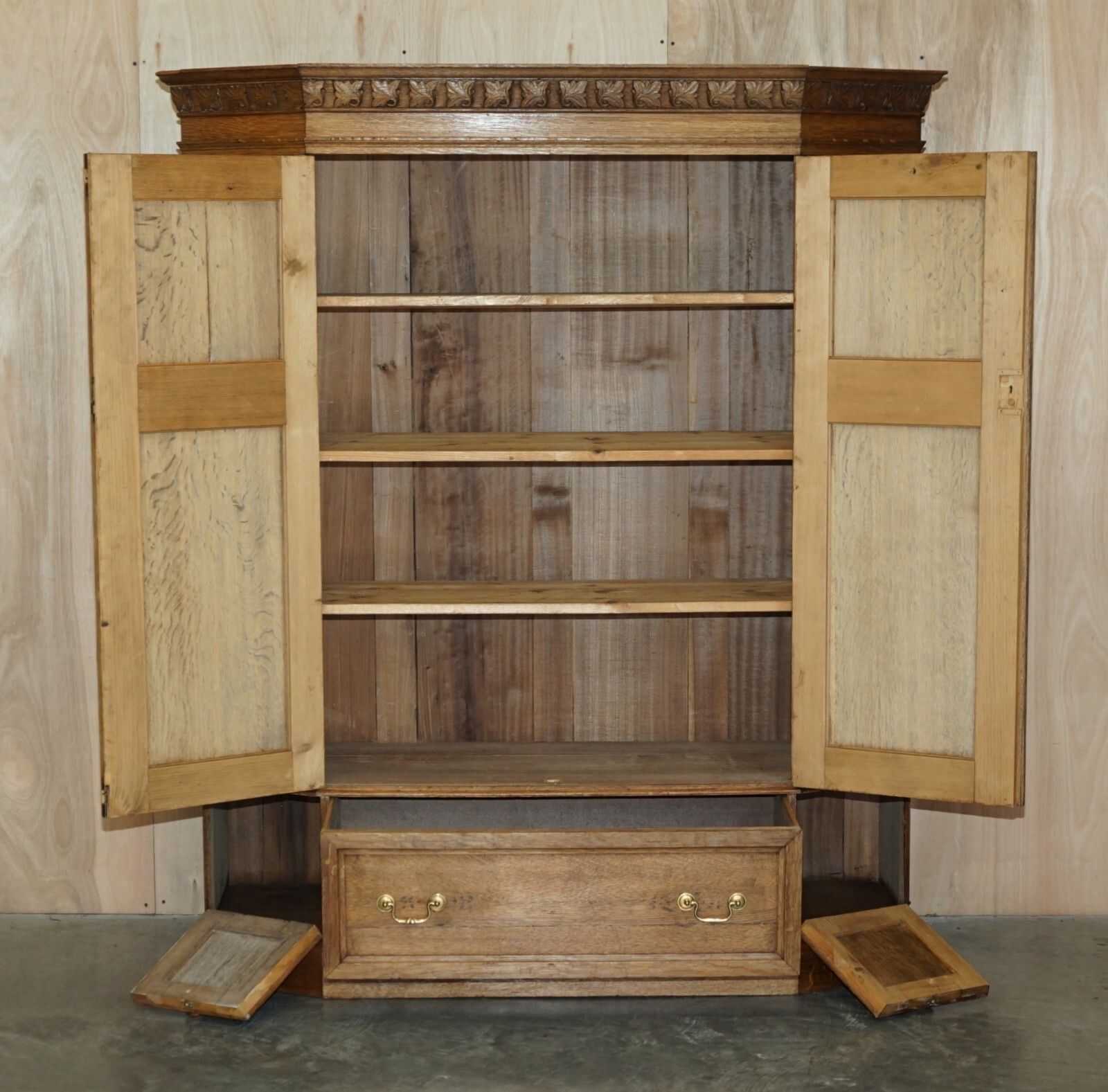 photo furniture Fine Antique Victorian Circa 1880 Pine Housekeepers Cupboard Drawers Linen Pots