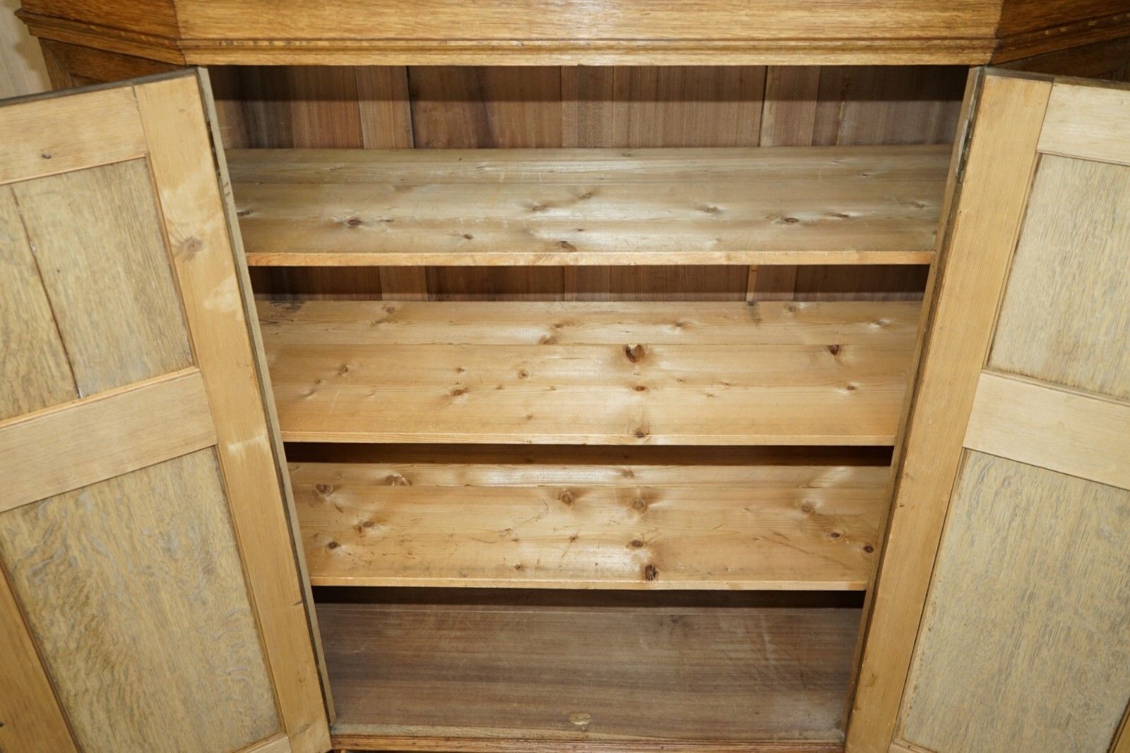 photo for sale Fine Antique Victorian Circa 1880 Pine Housekeepers Cupboard Drawers Linen Pots