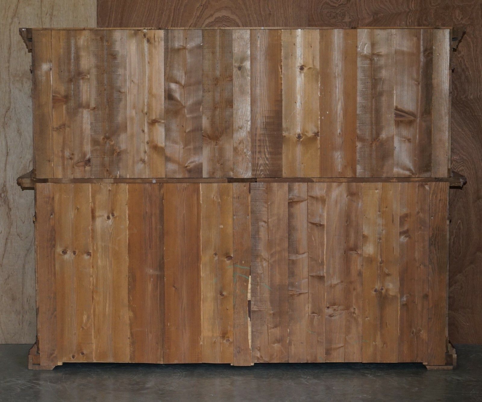 4750.0 Italian Burr Pippy Oak Panelled Large Geometric Marquetry Housekeepers Cupboard photo