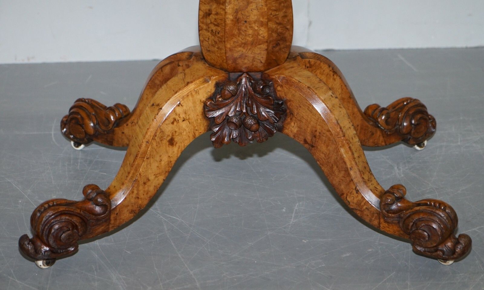 Very Fine Circa 1835 William IV Antique Pollard Oak Folding Card Pedestal Table photo vintage