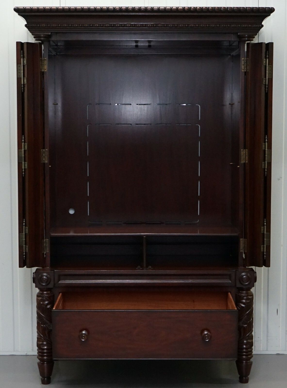 photo furniture Huge Ralph Lauren Safari Collection Solid American Mahogany Television Cabinet